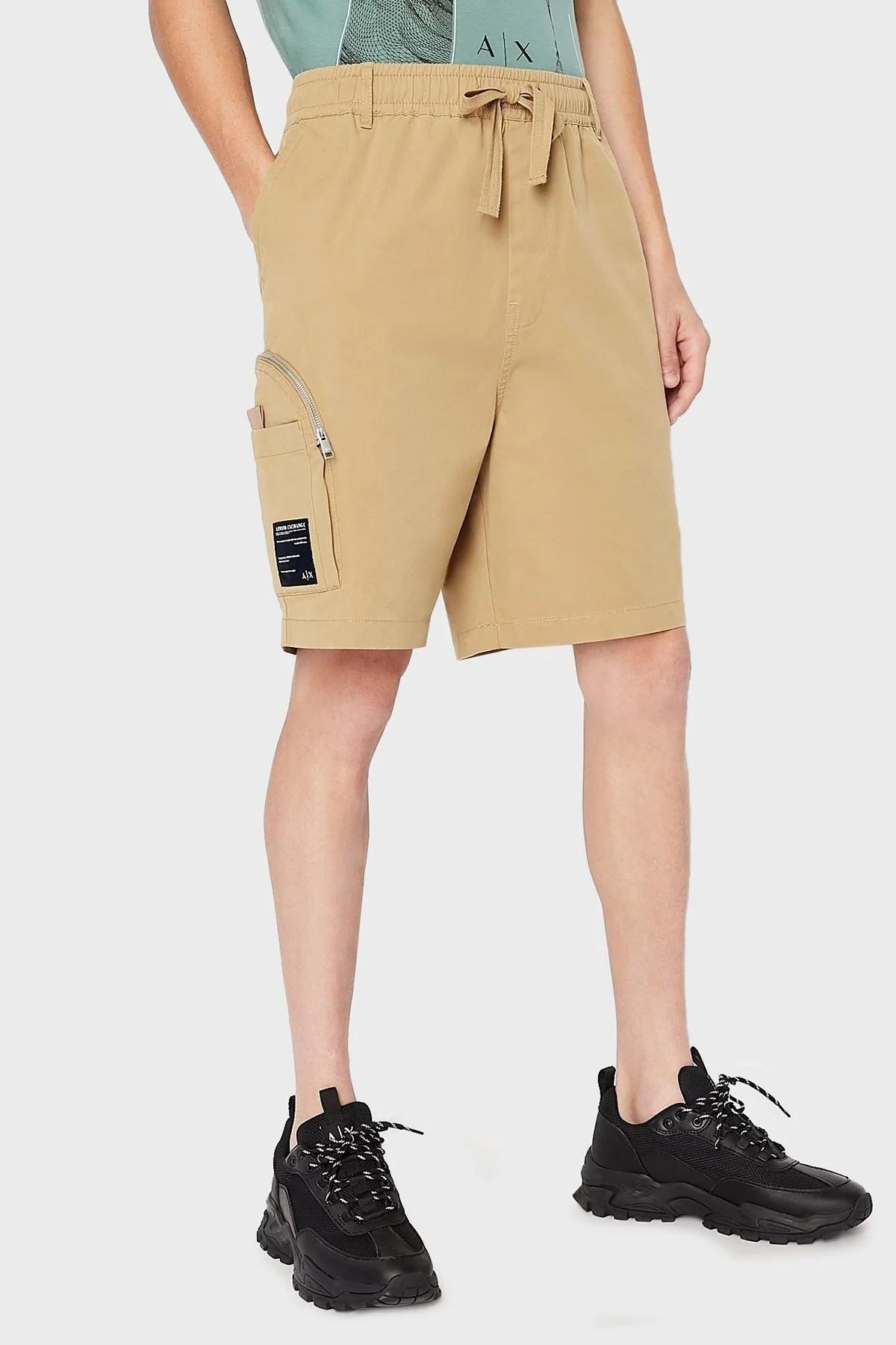 Armani Exchange Pamuklu Regular Fit Streç Kargo Erkek Bermuda 3LZS16 ZNCBZ 1721 BEJ - 1