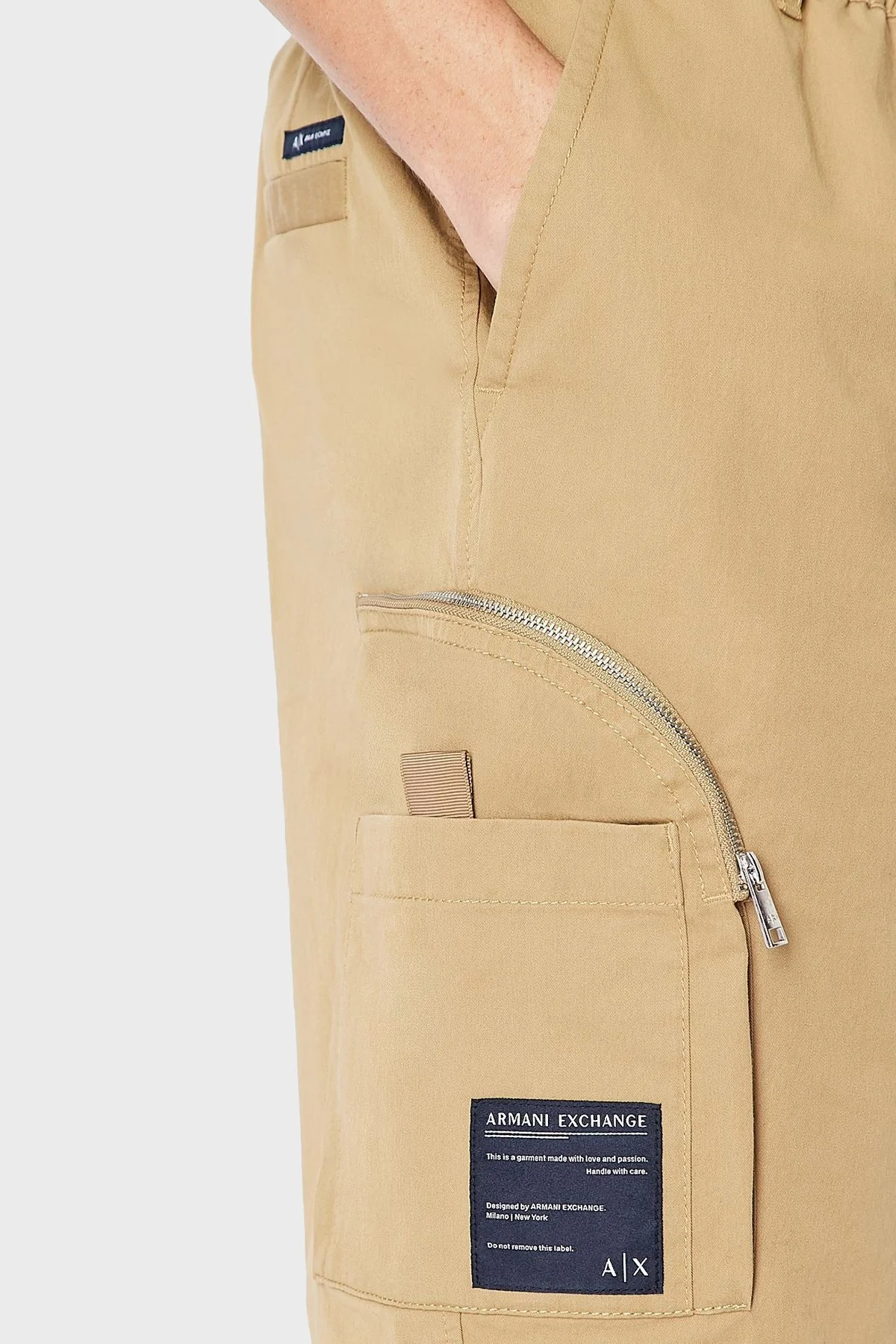 Armani Exchange Pamuklu Regular Fit Streç Kargo Erkek Bermuda 3LZS16 ZNCBZ 1721 BEJ - 3