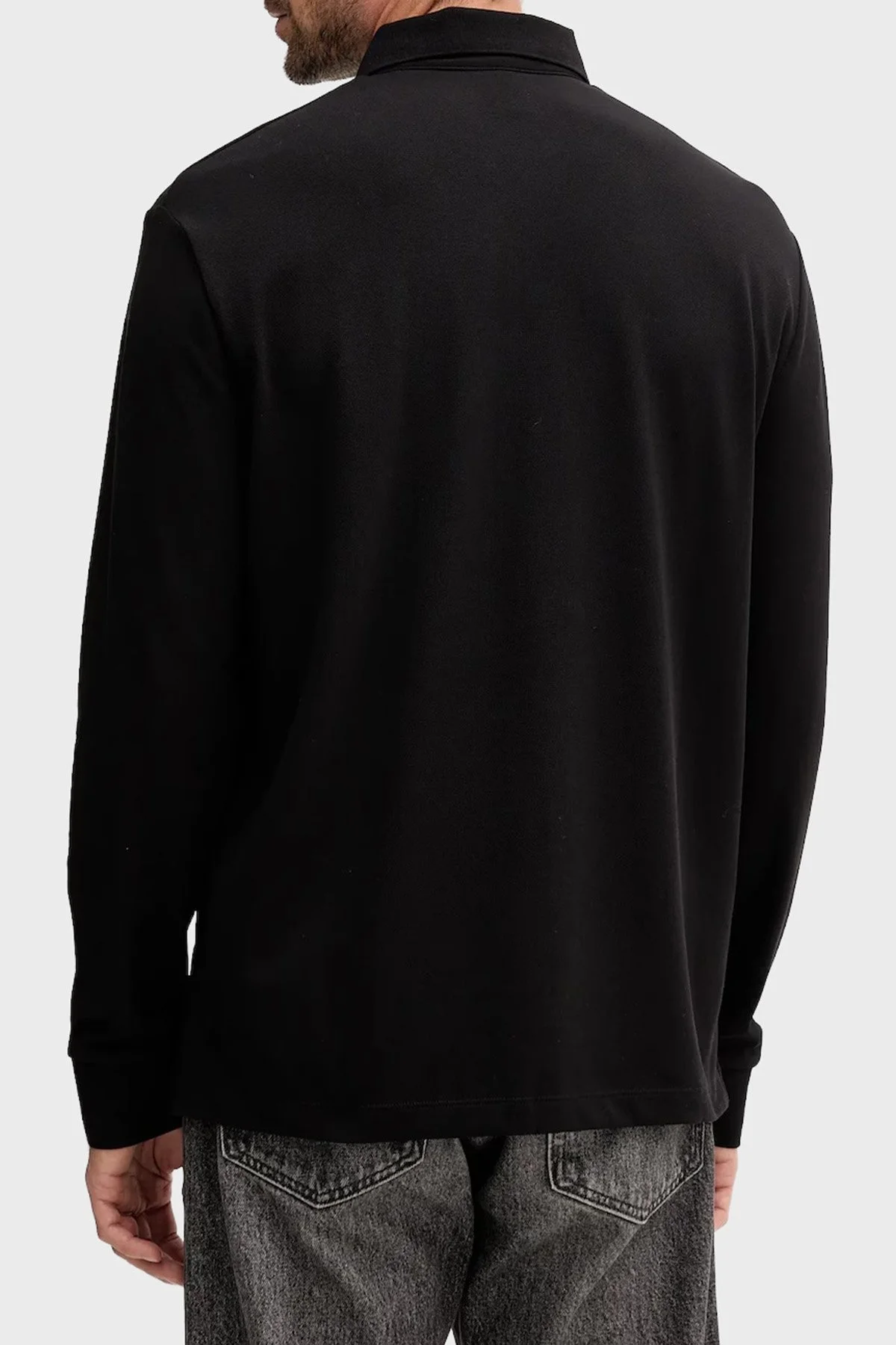 Armani Exchange Pamuklu Regular Fit Uzun Kollu Erkek Polo Yaka T Shirt XM001288 AF17321 UC001 SİYAH - 2