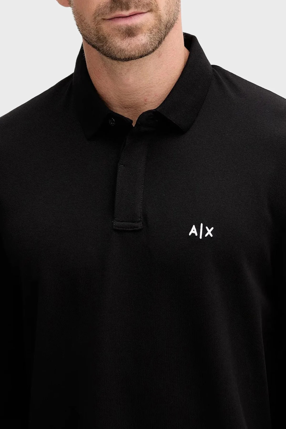 Armani Exchange Pamuklu Regular Fit Uzun Kollu Erkek Polo Yaka T Shirt XM001288 AF17321 UC001 SİYAH - 3