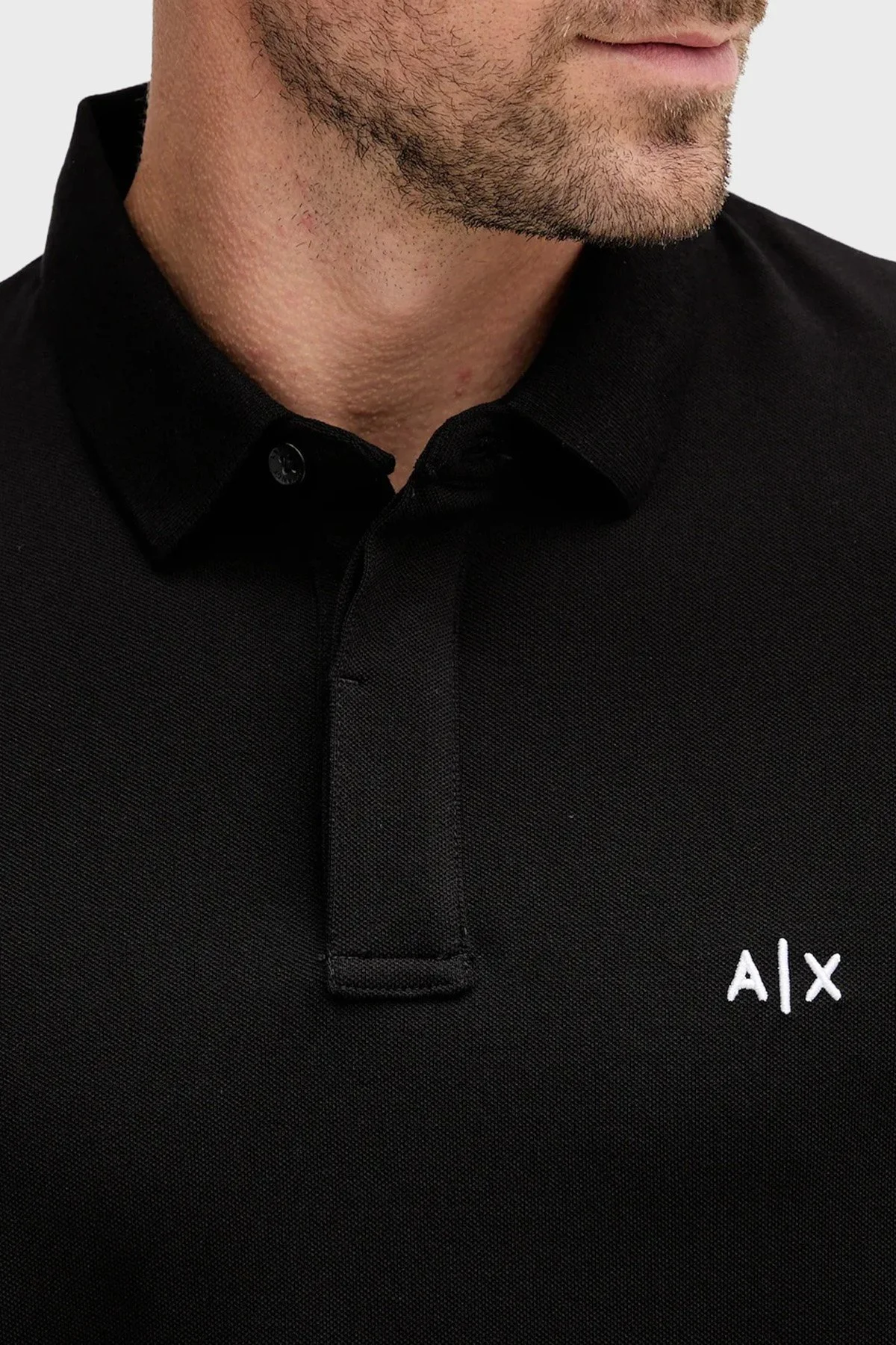 Armani Exchange Pamuklu Regular Fit Uzun Kollu Erkek Polo Yaka T Shirt XM001288 AF17321 UC001 SİYAH - 4