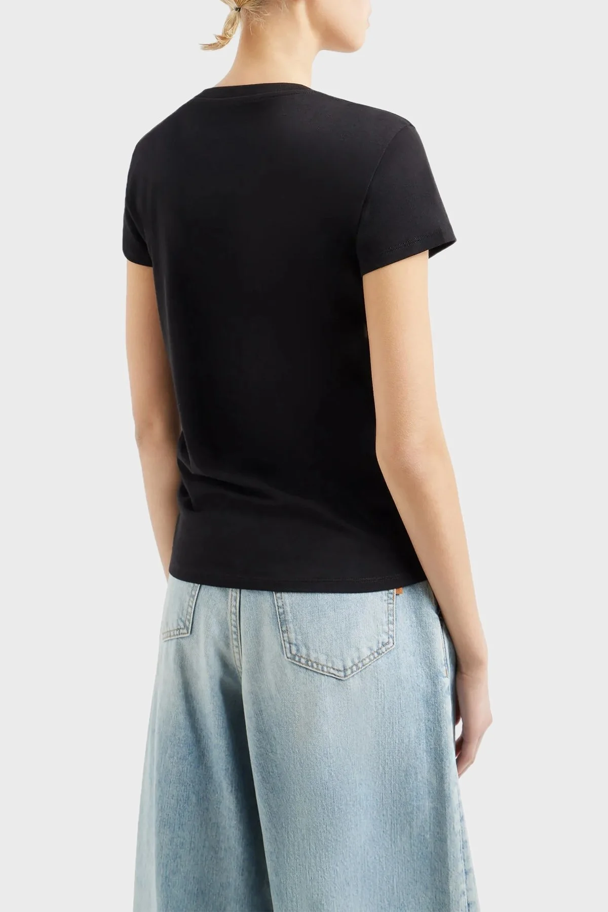 Armani Exchange Pamuklu Regular Fit V Yaka Bayan T Shirt 8NYT81 YJG3Z 1200 SİYAH - 2