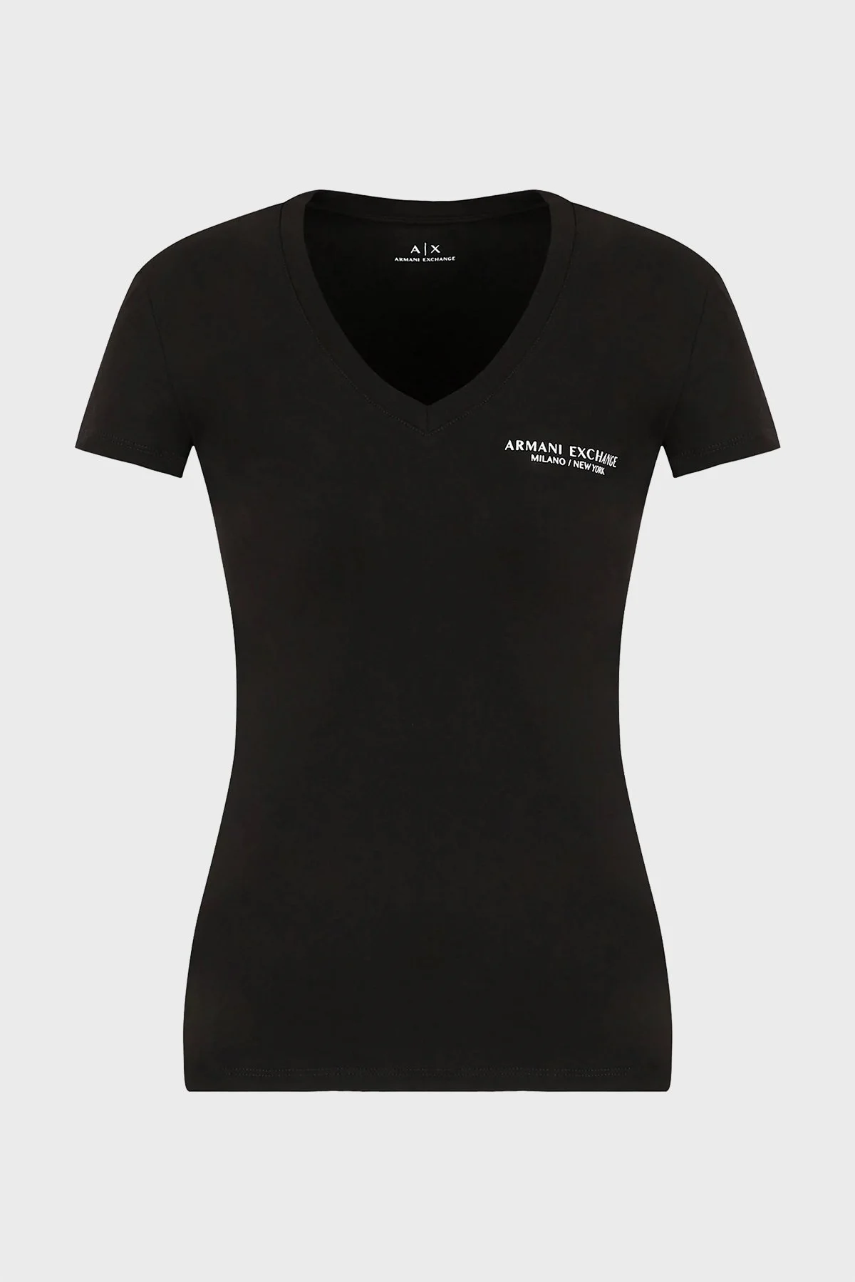 Armani Exchange Pamuklu Regular Fit V Yaka Bayan T Shirt 8NYT81 YJG3Z 1200 SİYAH - 4