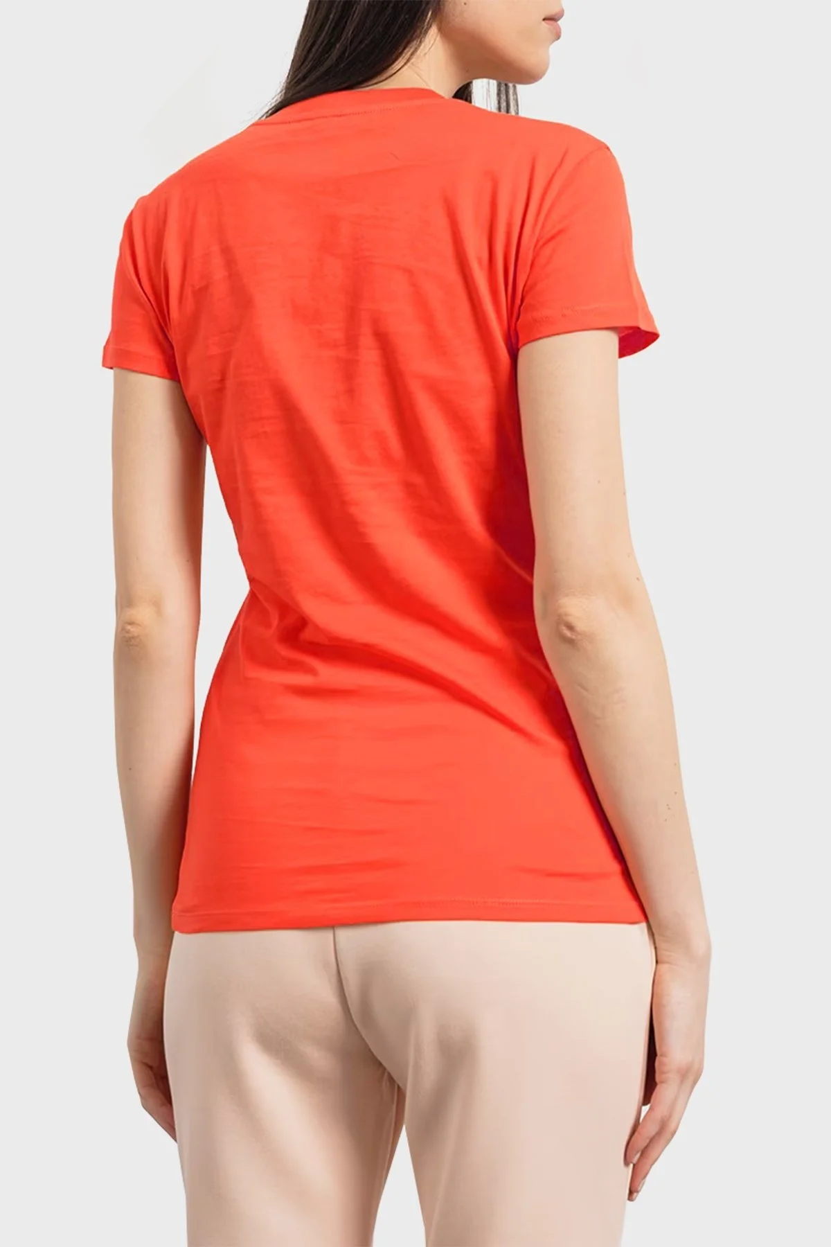Armani Exchange Pamuklu Regular Fit V Yaka Bayan T Shirt 8NYT81 YJG3Z 1695 TURUNCU - 2