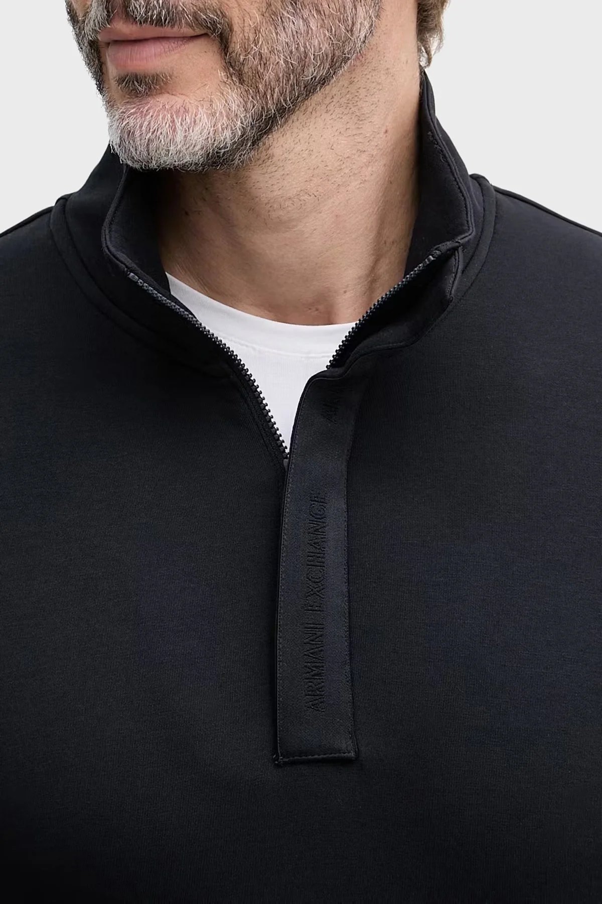 Armani Exchange Pamuklu Regular Fit Yarım Fermuarlı Dik Yaka Erkek Sweat XM001295 AF10818 UB101 Lacivert - 4