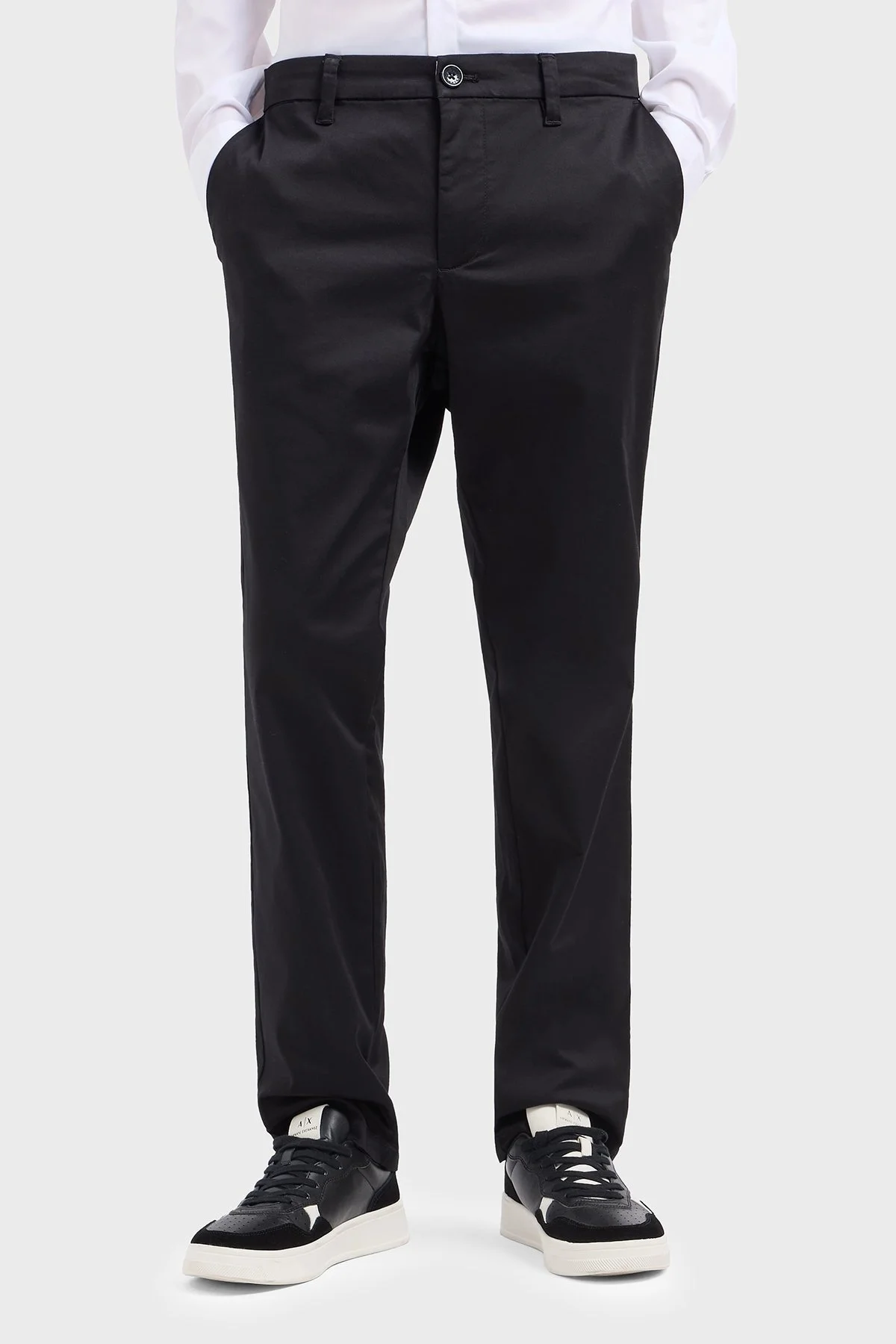 Armani Exchange Pamuklu Regular Fit Yüksek Bel Düz Paça Erkek Pantolon 8NZP20 ZN1RZ 1200 SİYAH - 1