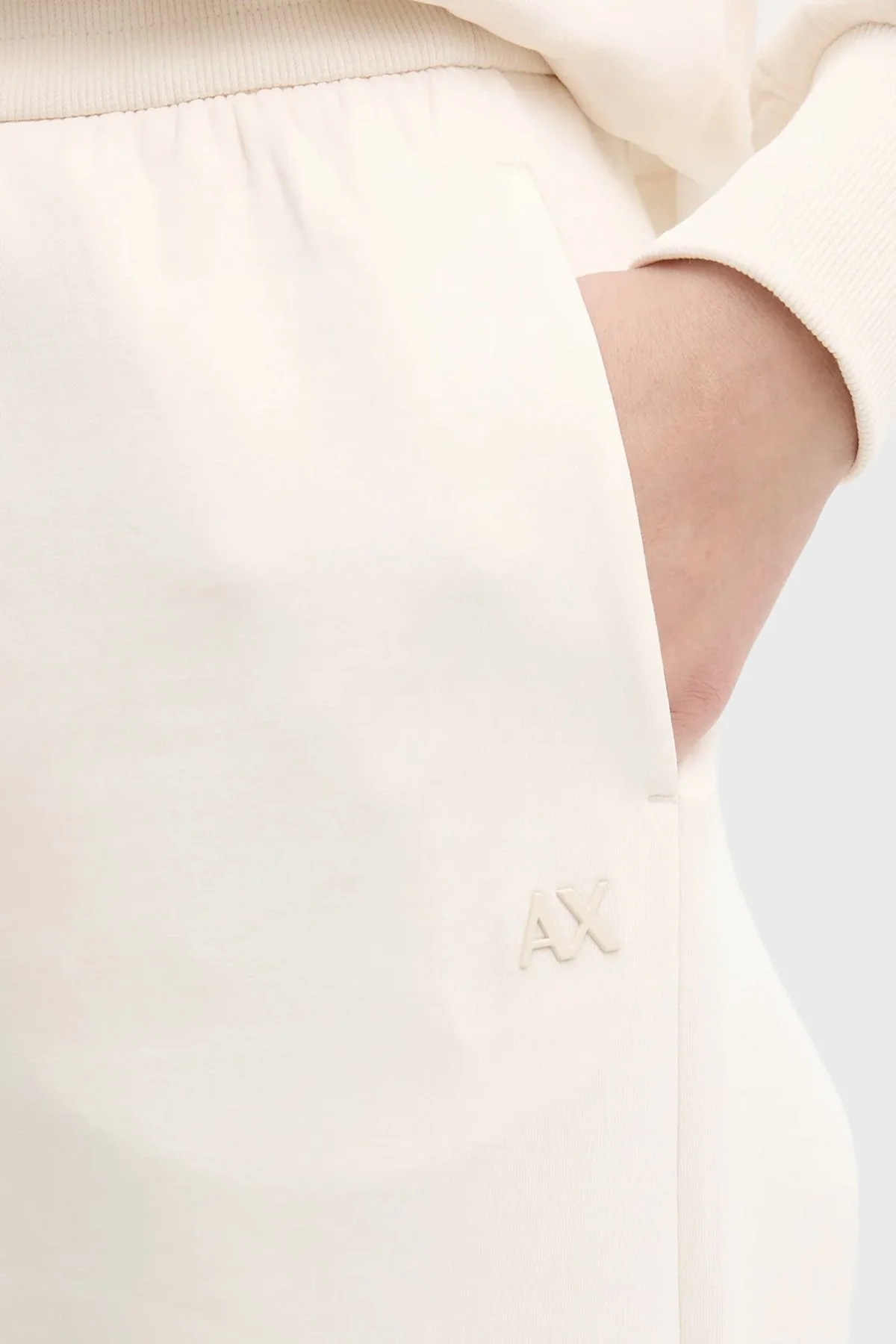 Armani Exchange Pamuklu Regular Fit Yüksek Bel Geniş Paça Bayan Pantolon XW001830 AF10818 U1003 EKRU - 4