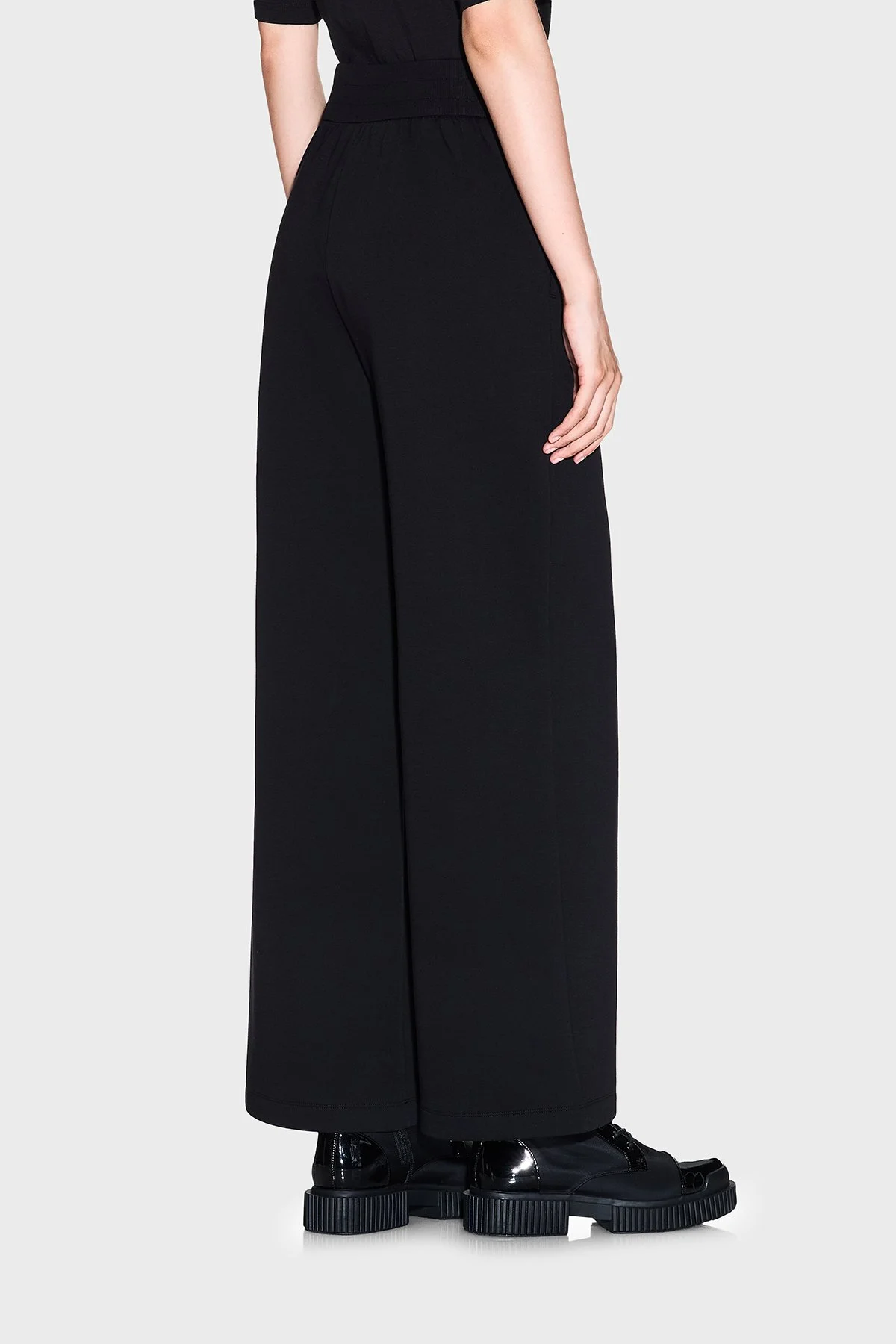 Armani Exchange Pamuklu Regular Fit Yüksek Bel Geniş Paça Bayan Pantolon XW001830 AF10818 UC001 SİYAH - 3