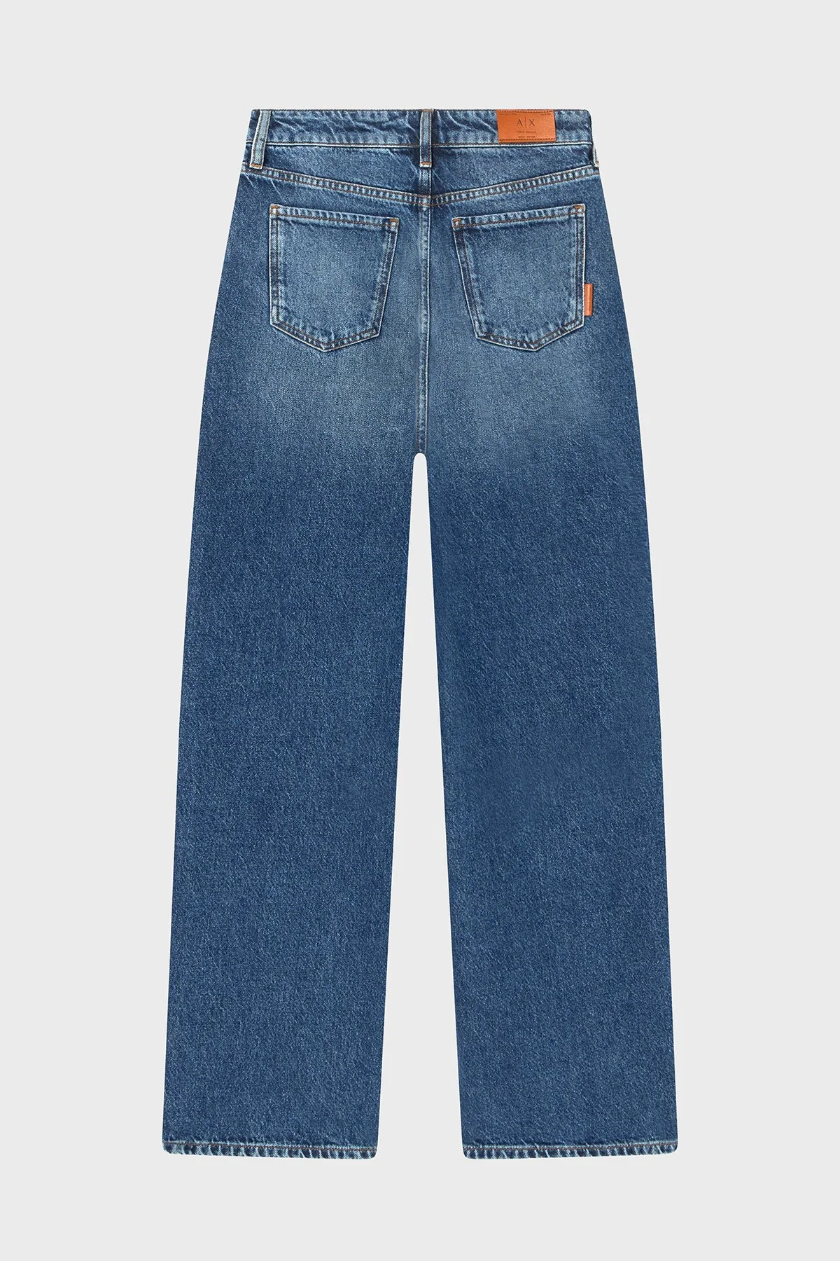 Armani Exchange Pamuklu Regular Fit Yüksek Bel Geniş Paça Jeans Bayan Kot Pantolon XW000100 AF21886 MB001 MAVİ - 2