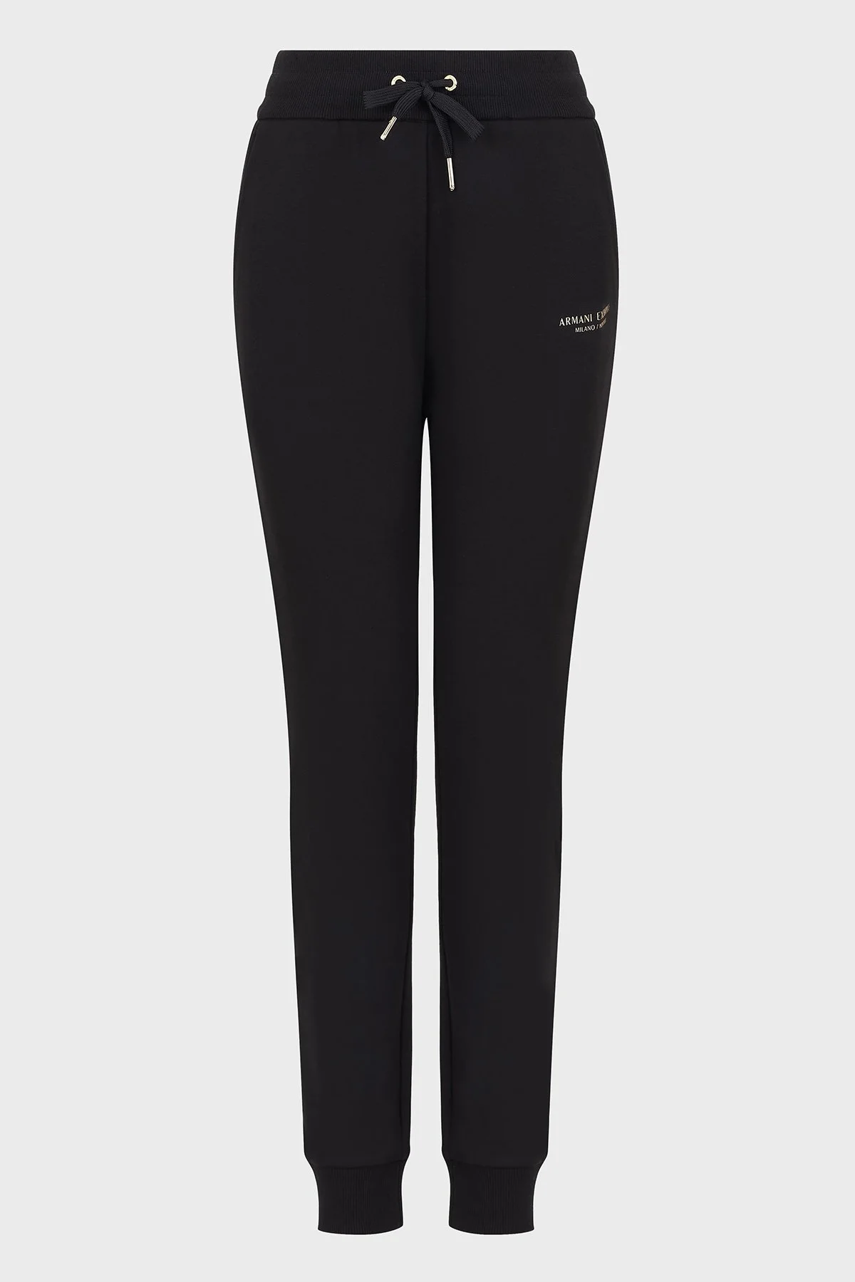 Armani Exchange Pamuklu Regular Fit Yüksek Bel Lastikli Paça Jogger Kadın Pantolon 8NYPBA YJE5Z 52AK SİYAH-GOLD - 5