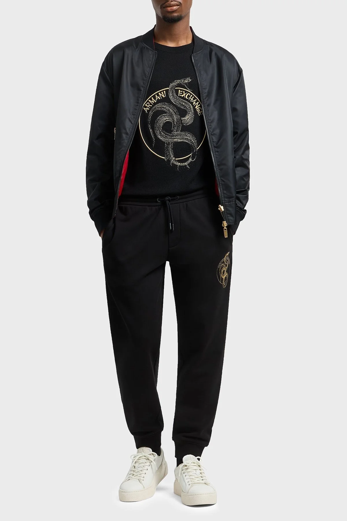 Armani Exchange Pamuklu Regular Fit Yüksek Bel Lastikli Paça Jogger Erkek Pantolon XM000218 AF10830 UC001 SİYAH - 7