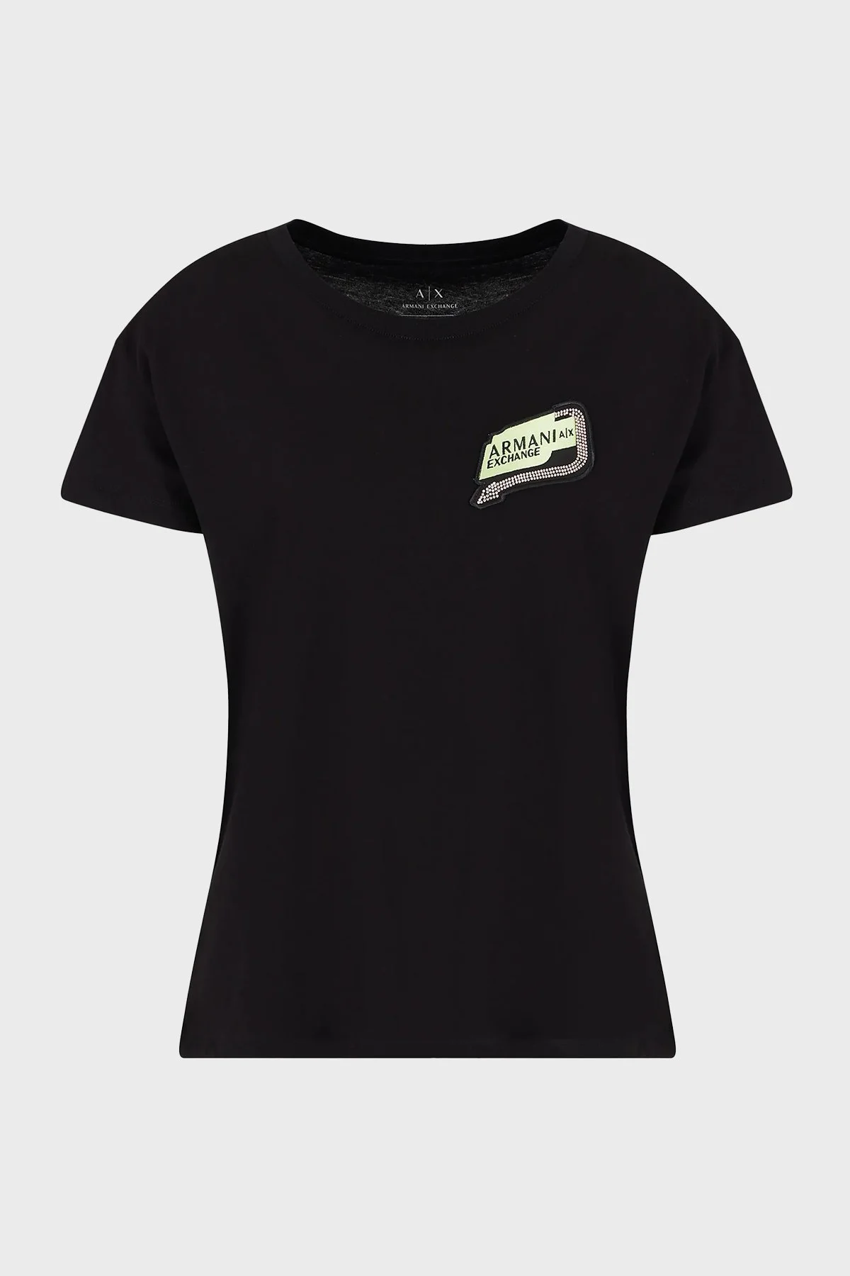 Armani Exchange Pamuklu Relaxed Fit Bisiklet Yaka Kadın T Shirt 3DYT16 YJ3RZ 1200 SİYAH - 5