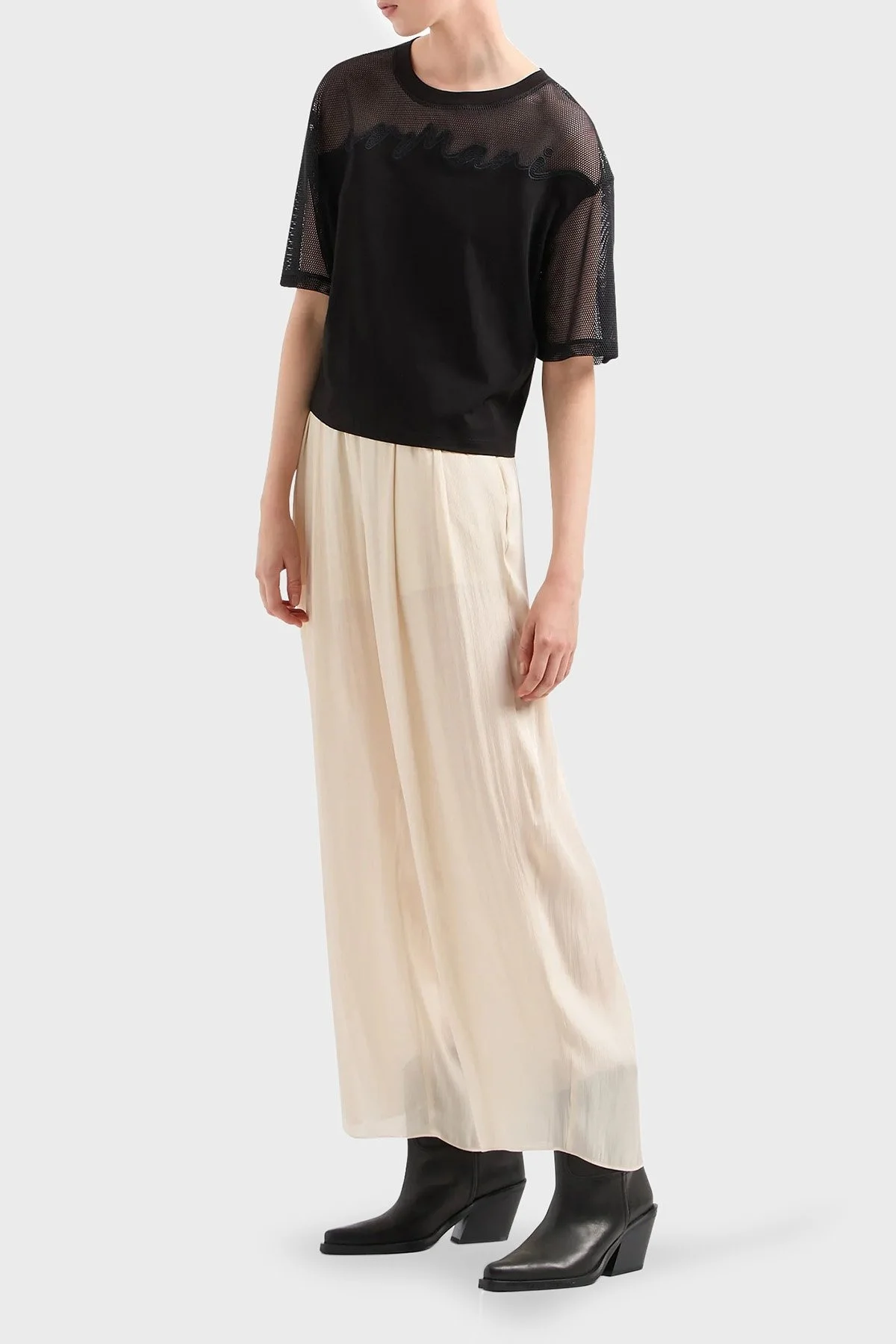 Armani Exchange Pamuklu Relaxed Fit Bisiklet Yaka Bayan T Shirt 3DYT34 YJ3RZ 1200 SİYAH - 2