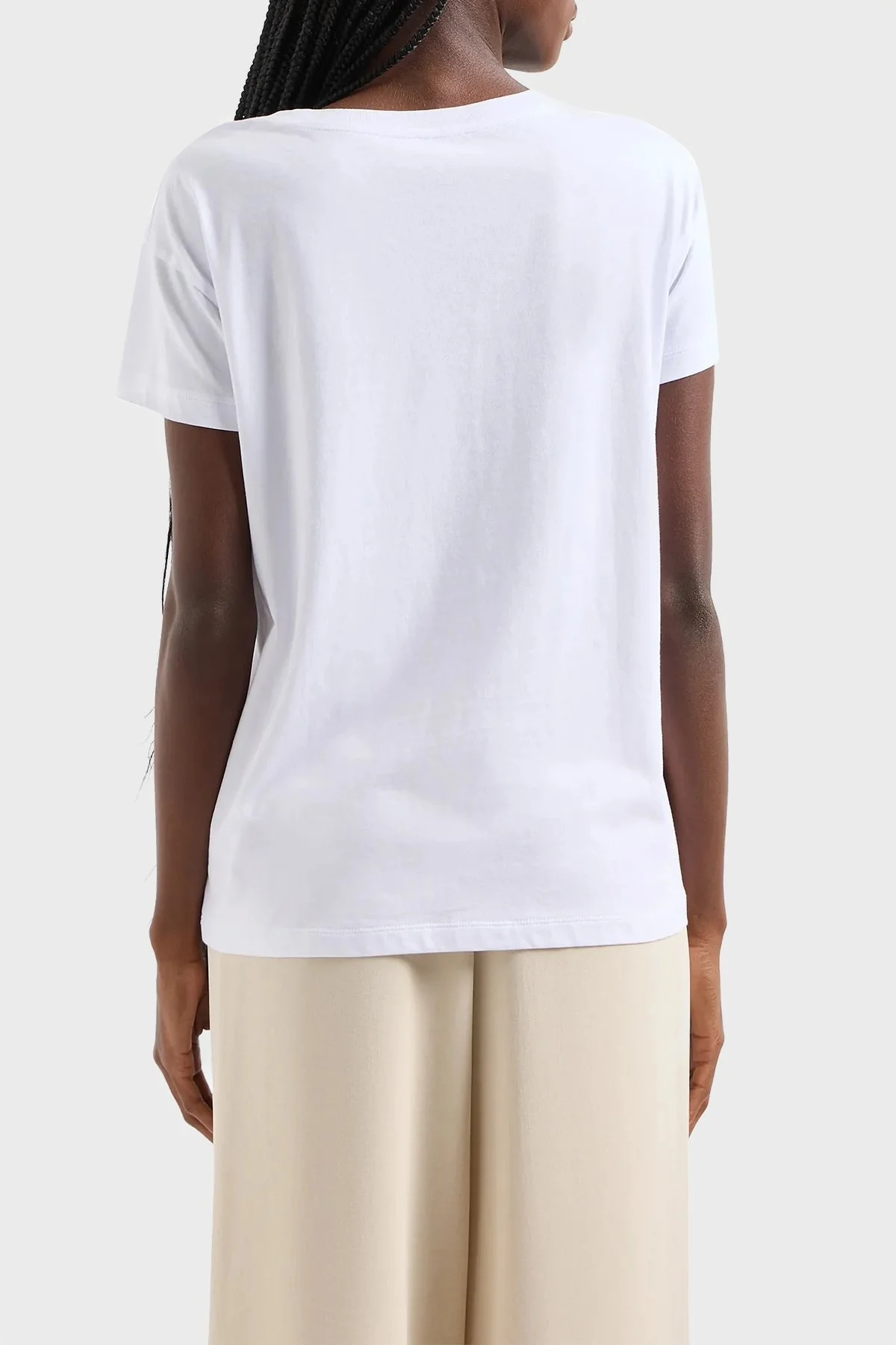 Armani Exchange Pamuklu Relaxed Fit Bisiklet Yaka Bayan T Shirt 3DYT36 YJ3RZ 1000 BEYAZ - 2