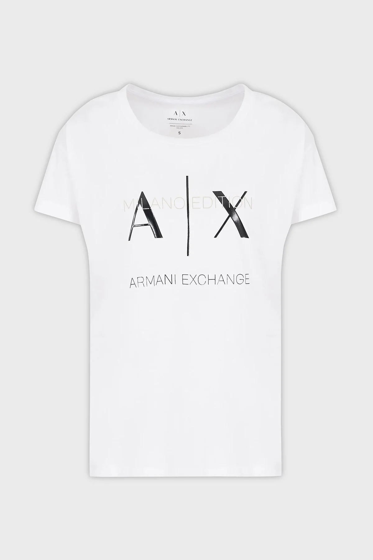 Armani Exchange Pamuklu Relaxed Fit Bisiklet Yaka Bayan T Shirt 3DYT36 YJ3RZ 1000 BEYAZ - 4
