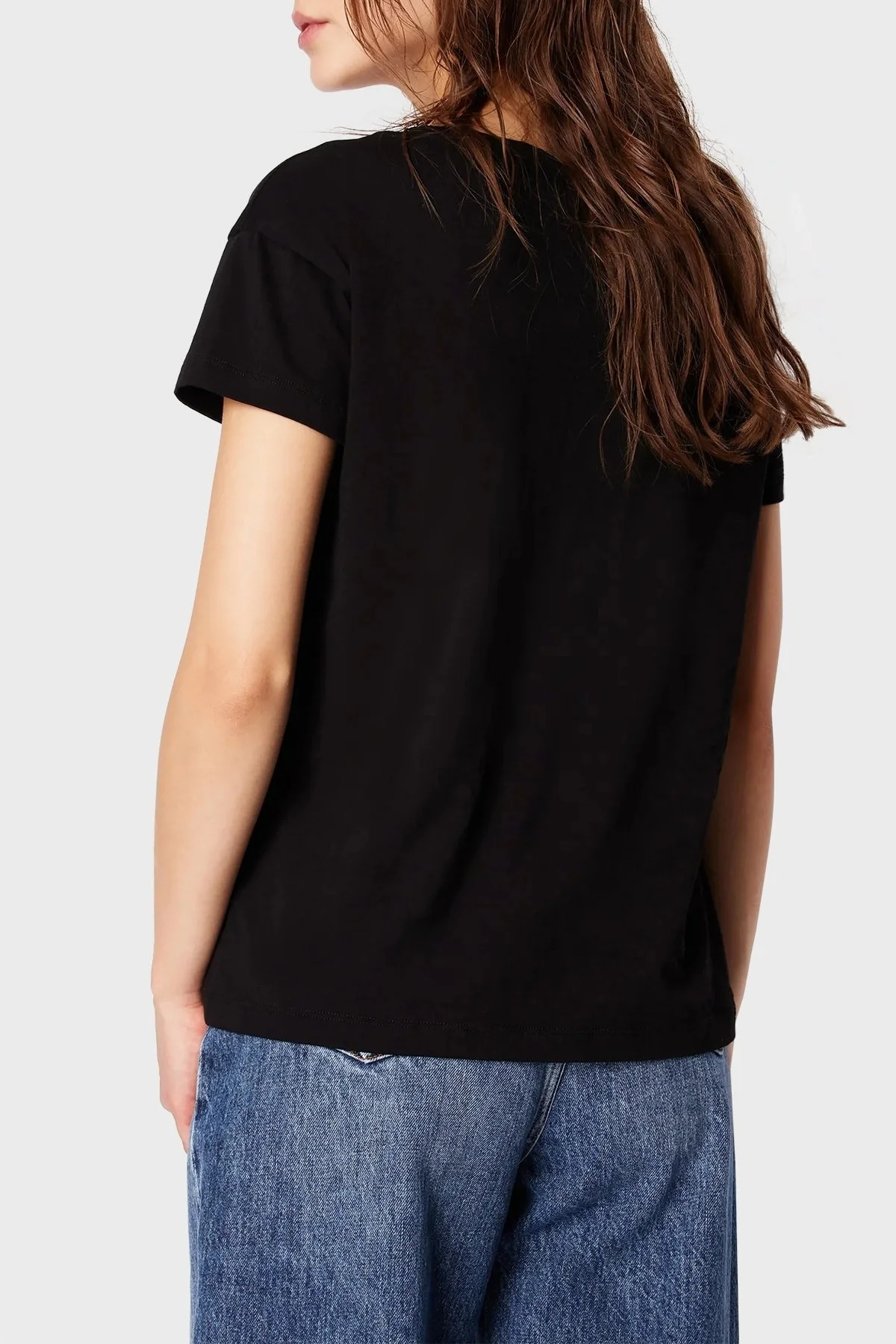 Armani Exchange Pamuklu Relaxed Fit Bisiklet Yaka Bayan T Shirt 3DYT36 YJ3RZ 1200 SİYAH - 2