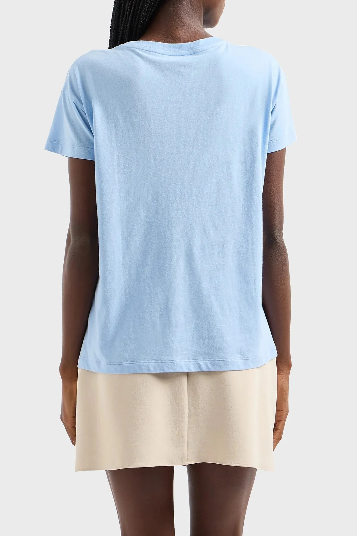 Armani Exchange Pamuklu Relaxed Fit Bisiklet Yaka Bayan T Shirt 3DYT36 YJ3RZ 15DD MAVİ - 2