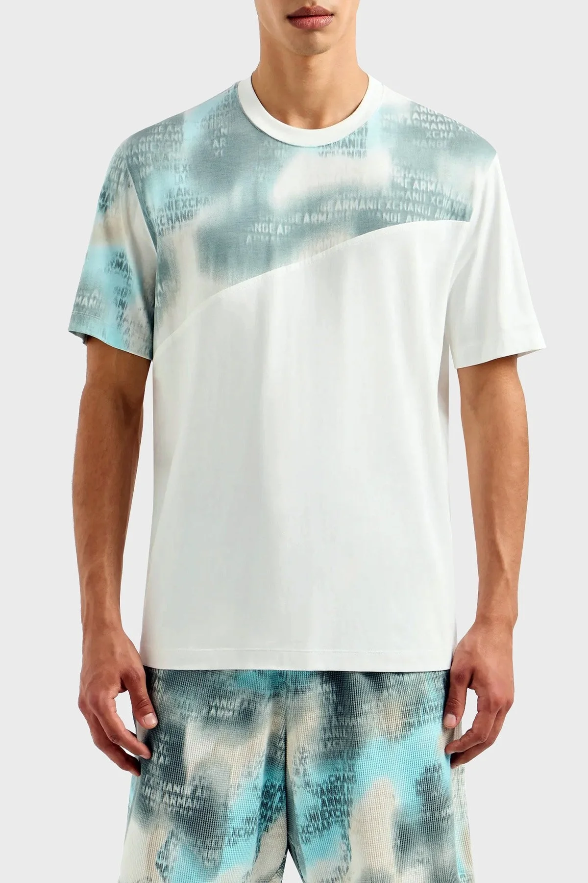 Armani Exchange Pamuklu Relaxed Fit Bisiklet Yaka Erkek T Shirt 3DZMLN ZJ9JZ 51AR BEYAZ - 1