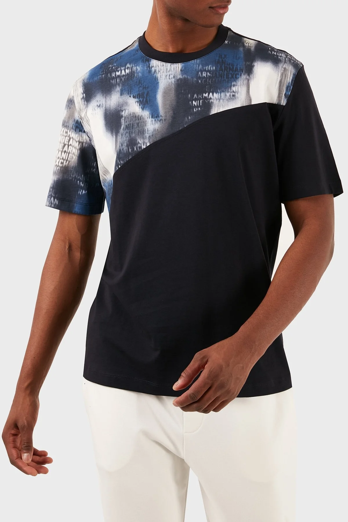 Armani Exchange Pamuklu Relaxed Fit Bisiklet Yaka Erkek T Shirt 3DZMLN ZJ9JZ 55JL LACİVERT - 3