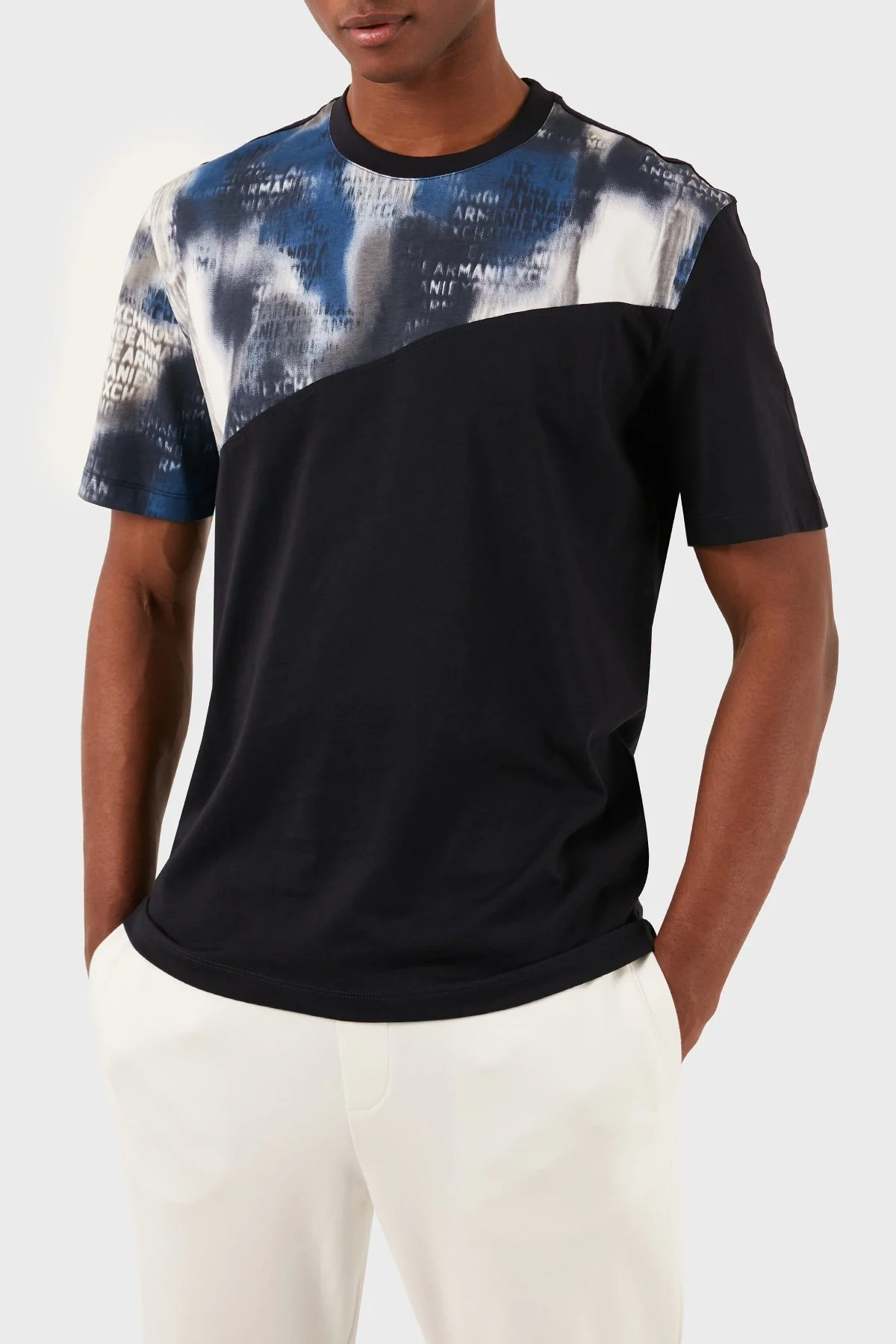 Armani Exchange Pamuklu Relaxed Fit Bisiklet Yaka Erkek T Shirt 3DZMLN ZJ9JZ 55JL LACİVERT - 5