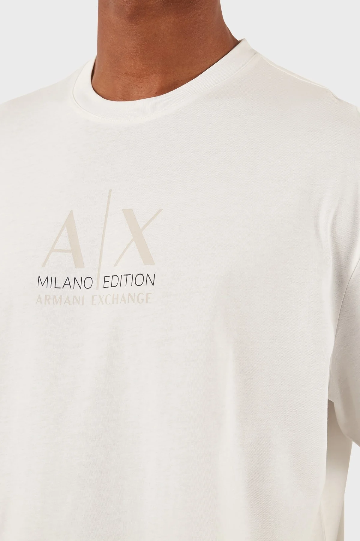 Armani Exchange Pamuklu Relaxed Fit Bisiklet Yaka Erkek T Shirt 3DZTAB ZJ3VZ 1116 BEYAZ - 7