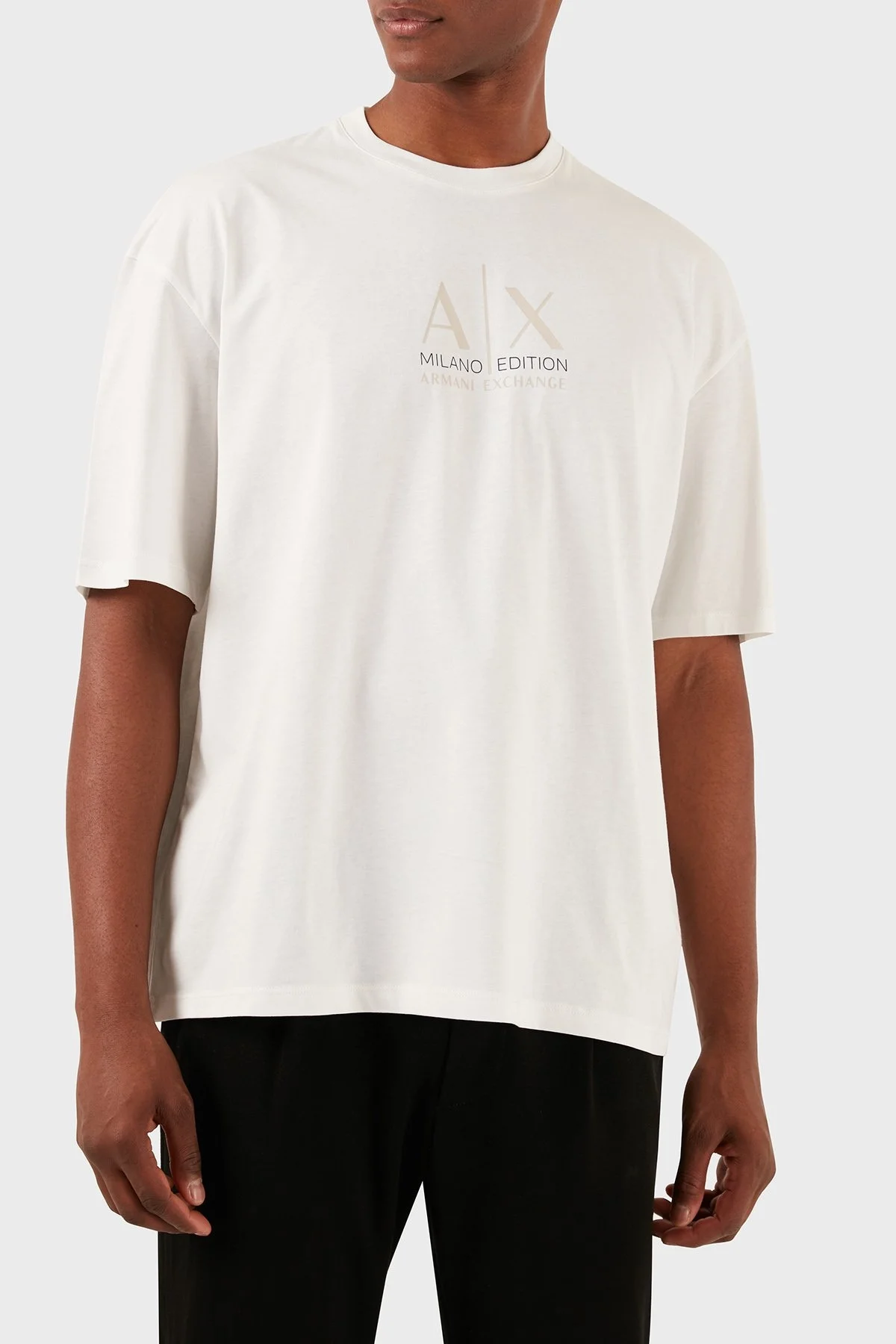 Armani Exchange Pamuklu Relaxed Fit Bisiklet Yaka Erkek T Shirt 3DZTAB ZJ3VZ 1116 BEYAZ - 8