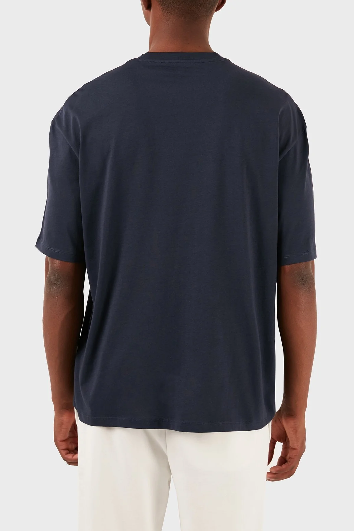 Armani Exchange Pamuklu Relaxed Fit Bisiklet Yaka Erkek T Shirt 3DZTAB ZJ3VZ 15CX LACİVERT - 3