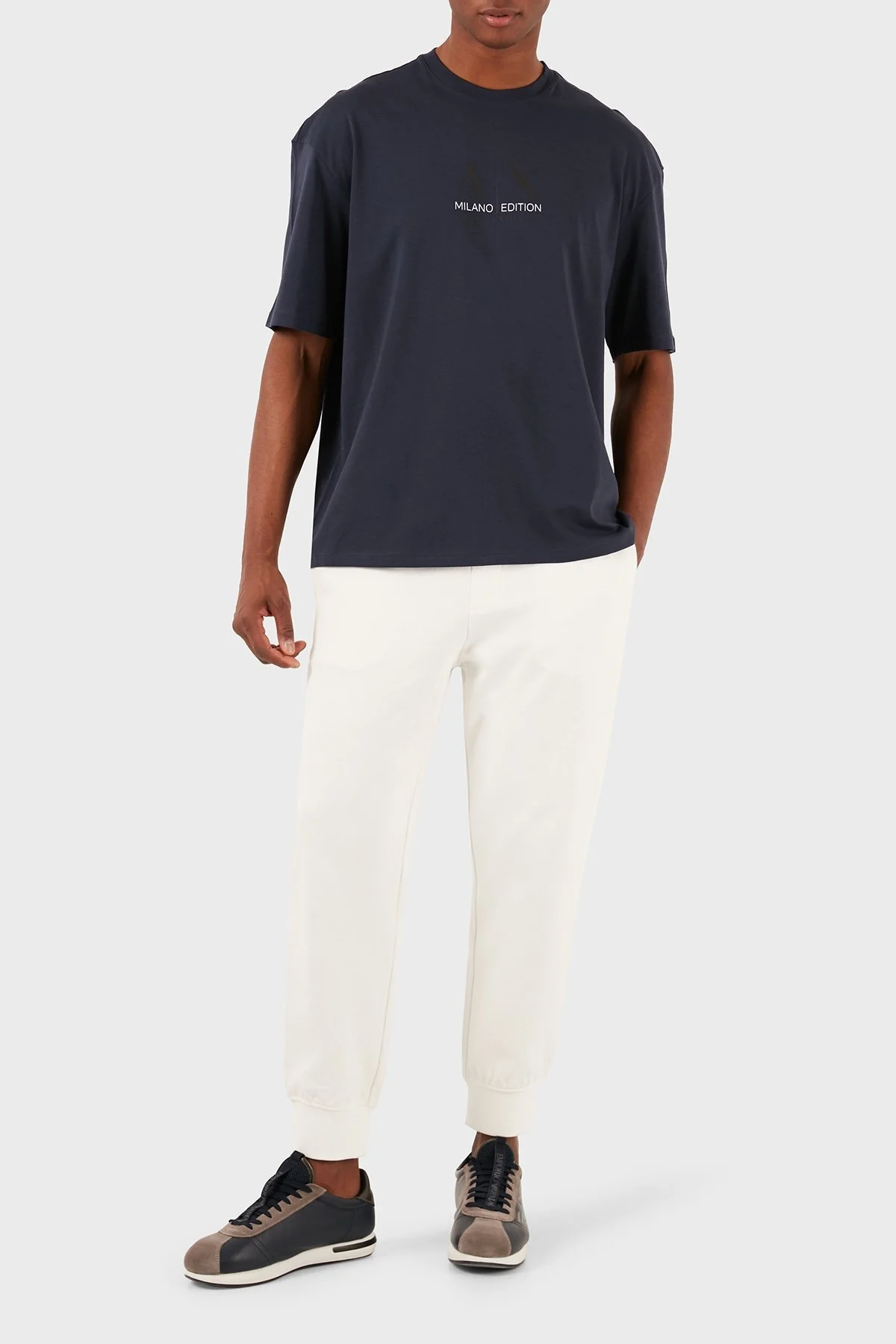 Armani Exchange Pamuklu Relaxed Fit Bisiklet Yaka Erkek T Shirt 3DZTAB ZJ3VZ 15CX LACİVERT - 4