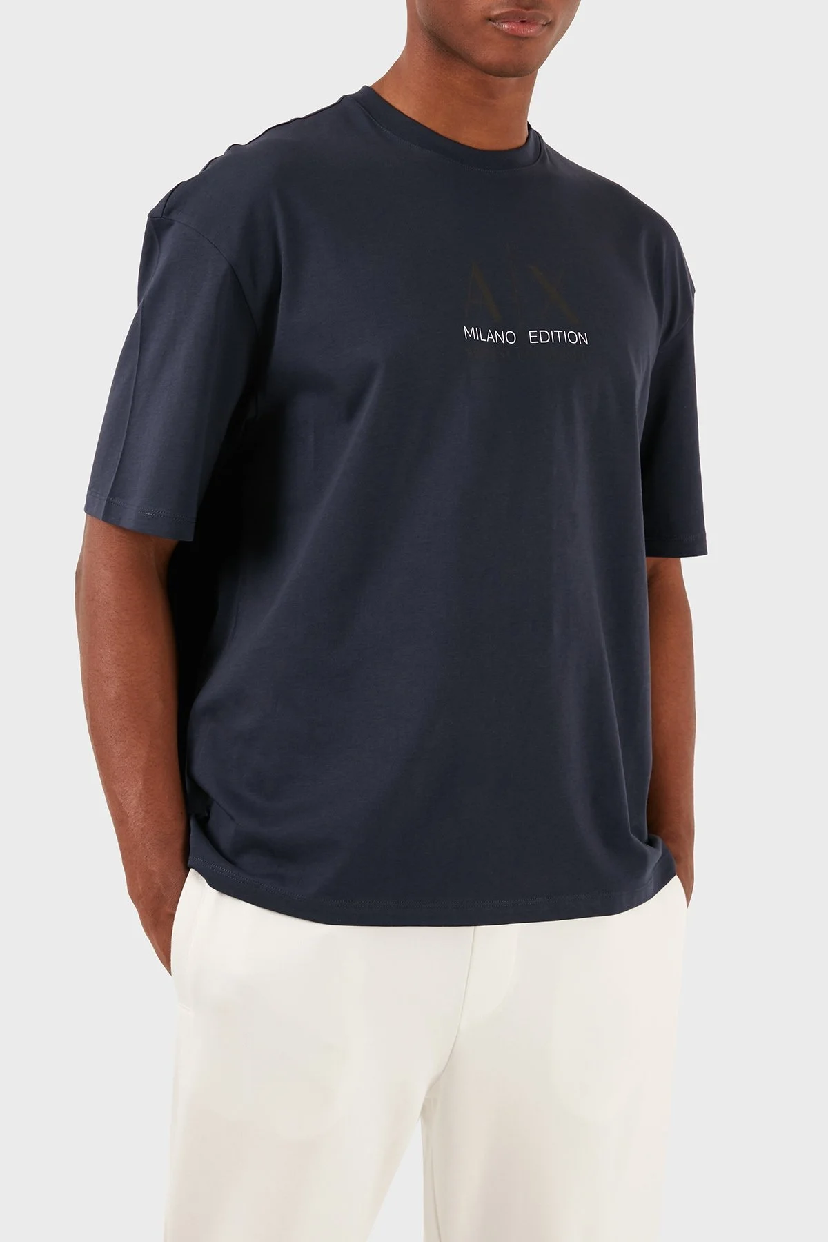 Armani Exchange Pamuklu Relaxed Fit Bisiklet Yaka Erkek T Shirt 3DZTAB ZJ3VZ 15CX LACİVERT - 5