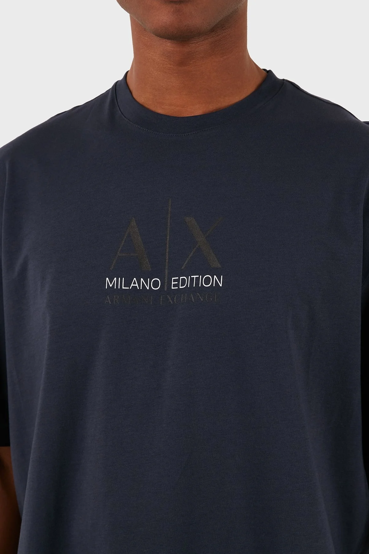 Armani Exchange Pamuklu Relaxed Fit Bisiklet Yaka Erkek T Shirt 3DZTAB ZJ3VZ 15CX LACİVERT - 6