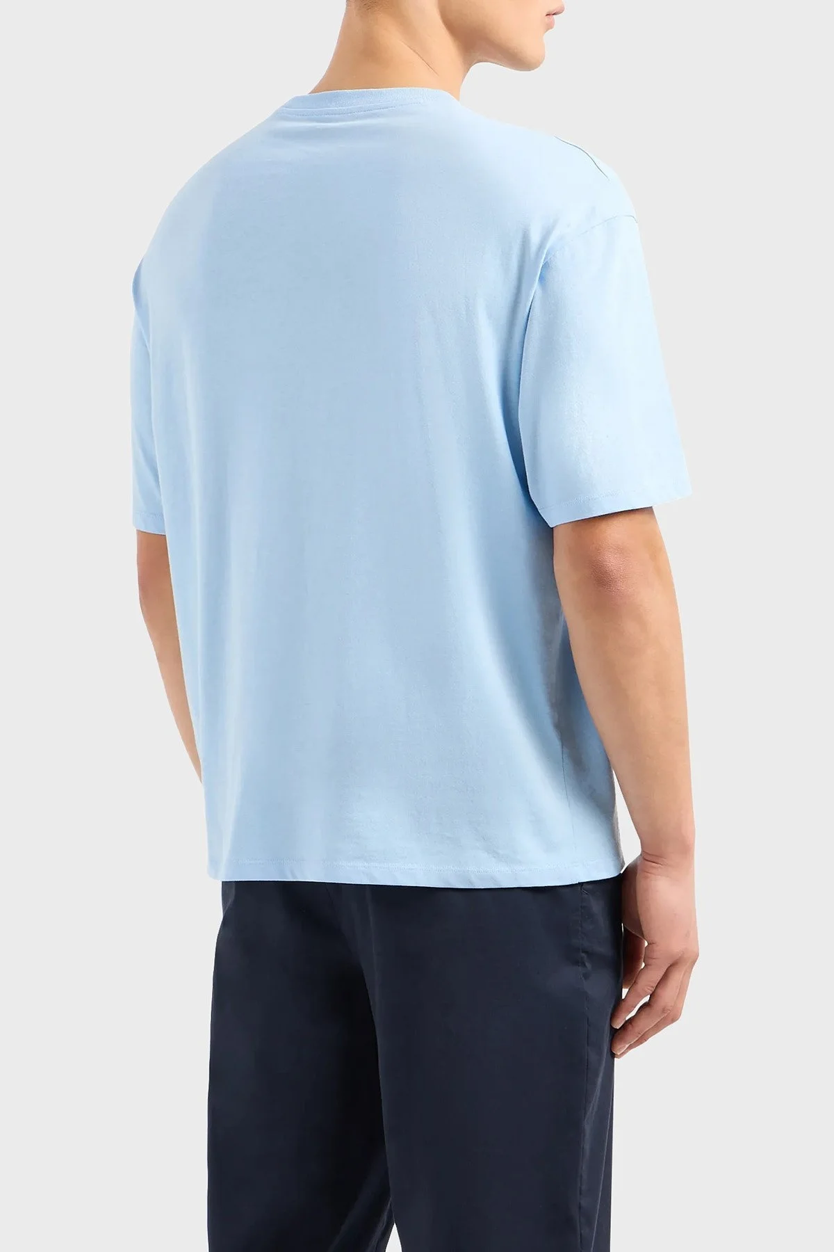 Armani Exchange Pamuklu Relaxed Fit Bisiklet Yaka Erkek T Shirt 3DZTAB ZJ3VZ 15DF MAVİ - 2