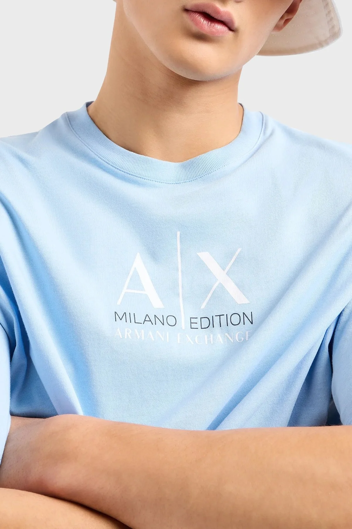 Armani Exchange Pamuklu Relaxed Fit Bisiklet Yaka Erkek T Shirt 3DZTAB ZJ3VZ 15DF MAVİ - 4