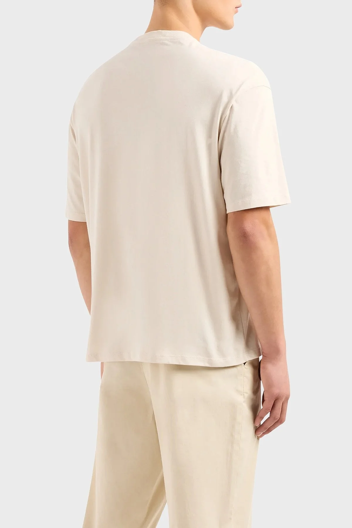 Armani Exchange Pamuklu Relaxed Fit Bisiklet Yaka Erkek T Shirt 3DZTAB ZJ3VZ 1792 BEJ - 2