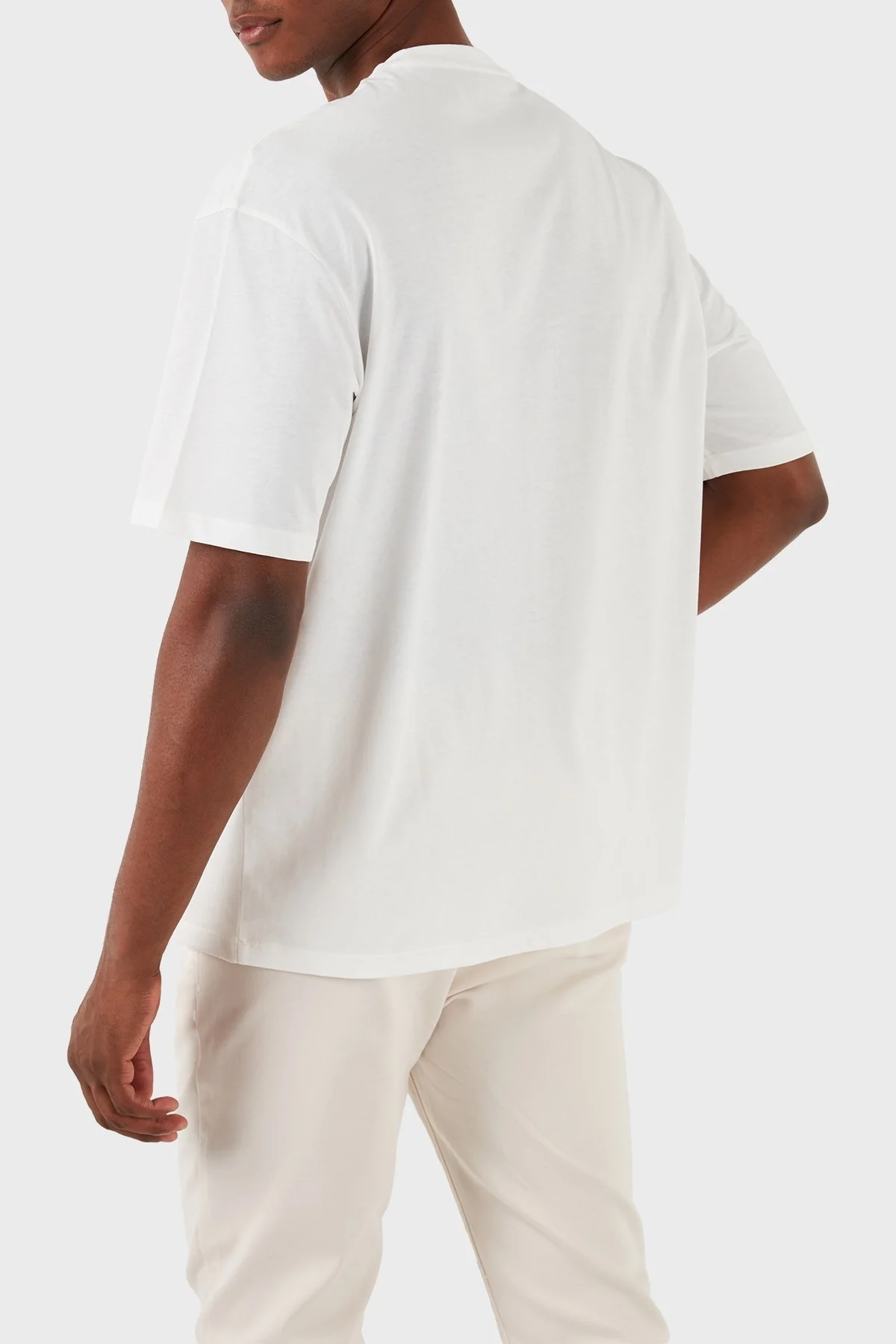 Armani Exchange Pamuklu Relaxed Fit Bisiklet Yaka Erkek T Shirt 3DZTHN ZJ8EZ 1116 BEYAZ - 2