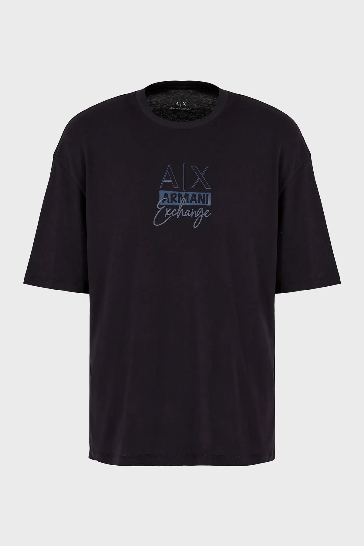 Armani Exchange Pamuklu Relaxed Fit Bisiklet Yaka Erkek T Shirt 3DZTHN ZJ8EZ 15CX LACİVERT - 5