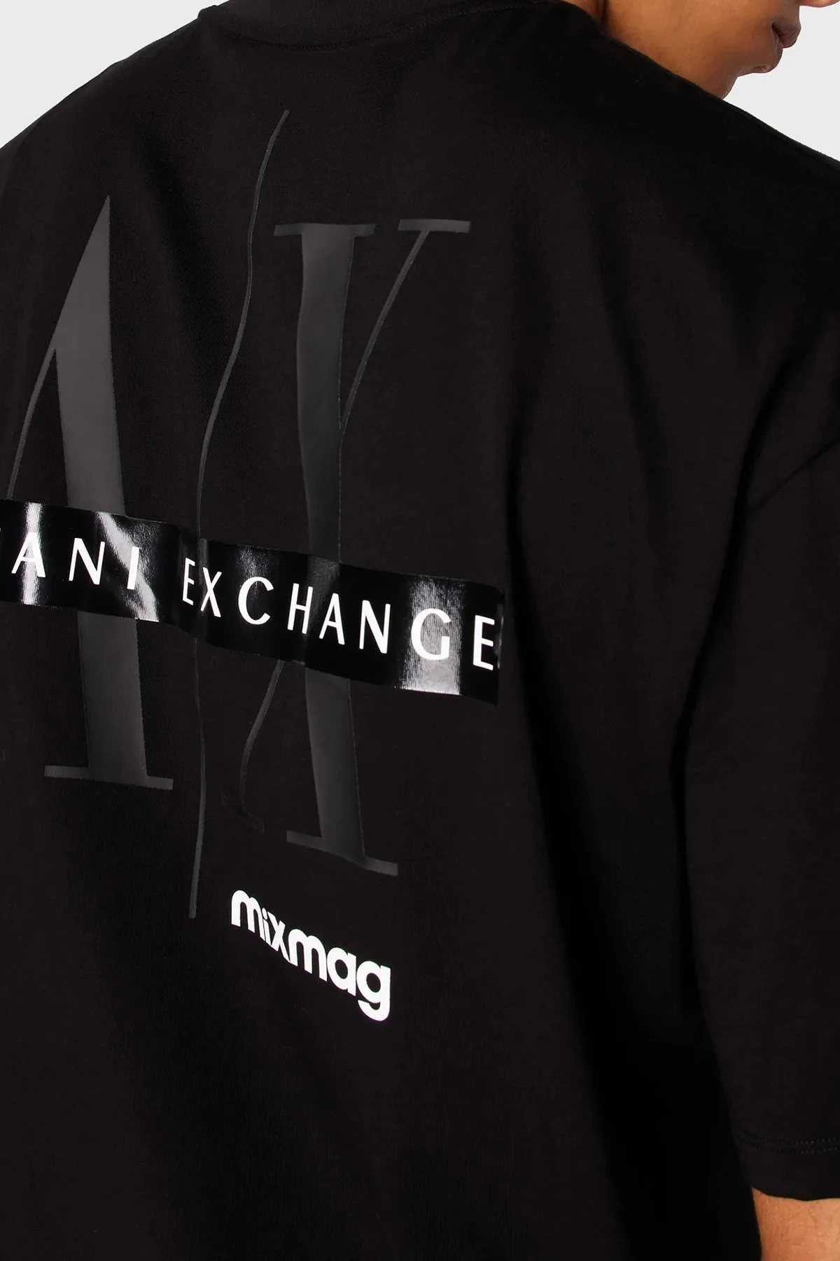 Armani Exchange Pamuklu Relaxed Fit Bisiklet Yaka Erkek T Shirt 3DZTJA ZJ8EZ 1200 SİYAH - 2