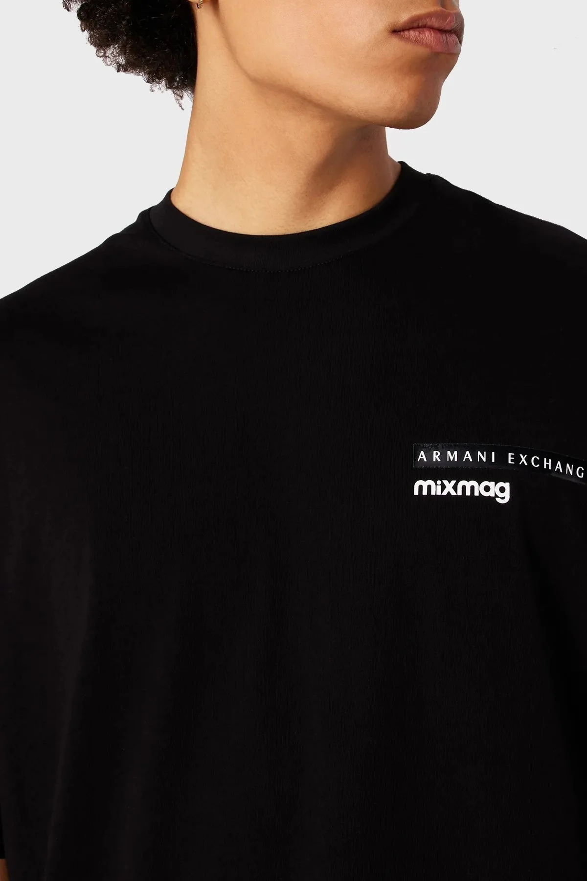 Armani Exchange Pamuklu Relaxed Fit Bisiklet Yaka Erkek T Shirt 3DZTJA ZJ8EZ 1200 SİYAH - 3
