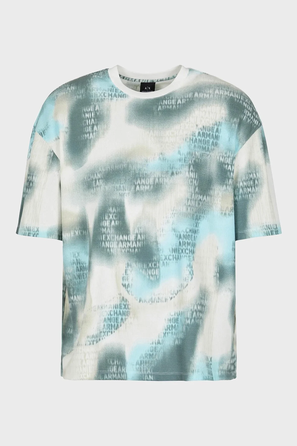 Armani Exchange Pamuklu Relaxed Fit Bisiklet Yaka Erkek T Shirt 3DZTLA ZJZKZ 51AN BEYAZ-MAVİ - 10