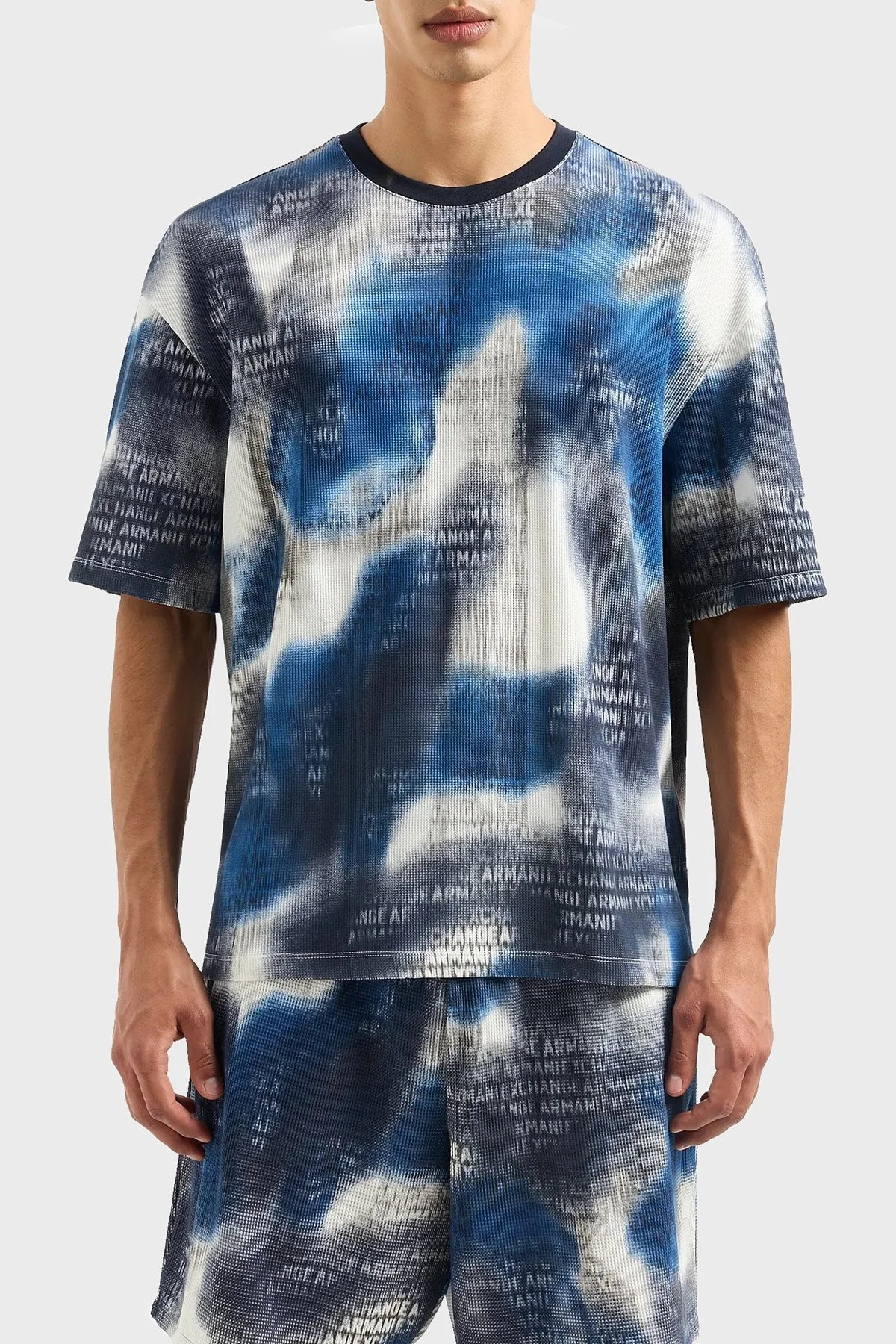 Armani Exchange Pamuklu Relaxed Fit Bisiklet Yaka Erkek T Shirt 3DZTLA ZJZKZ 55JK MAVİ - 1