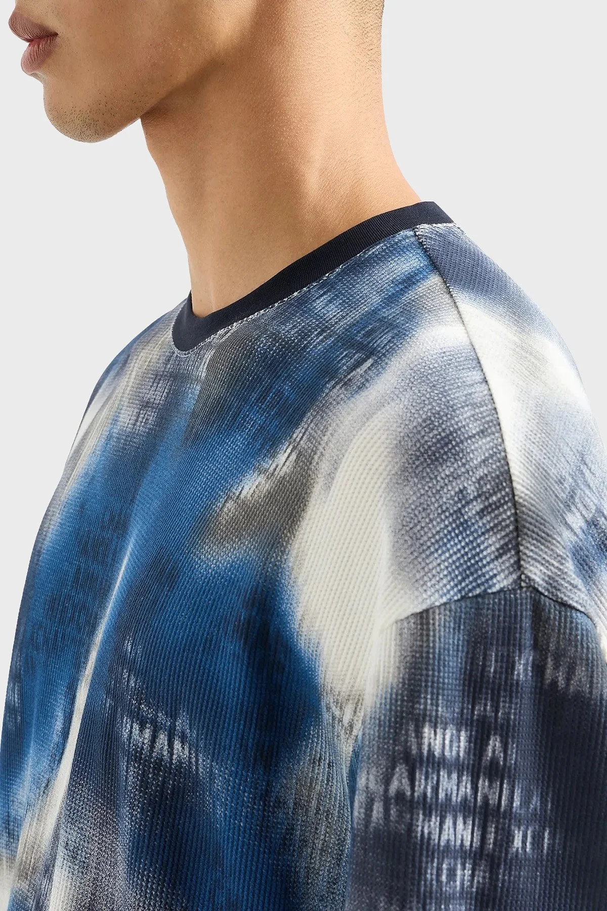 Armani Exchange Pamuklu Relaxed Fit Bisiklet Yaka Erkek T Shirt 3DZTLA ZJZKZ 55JK MAVİ - 4