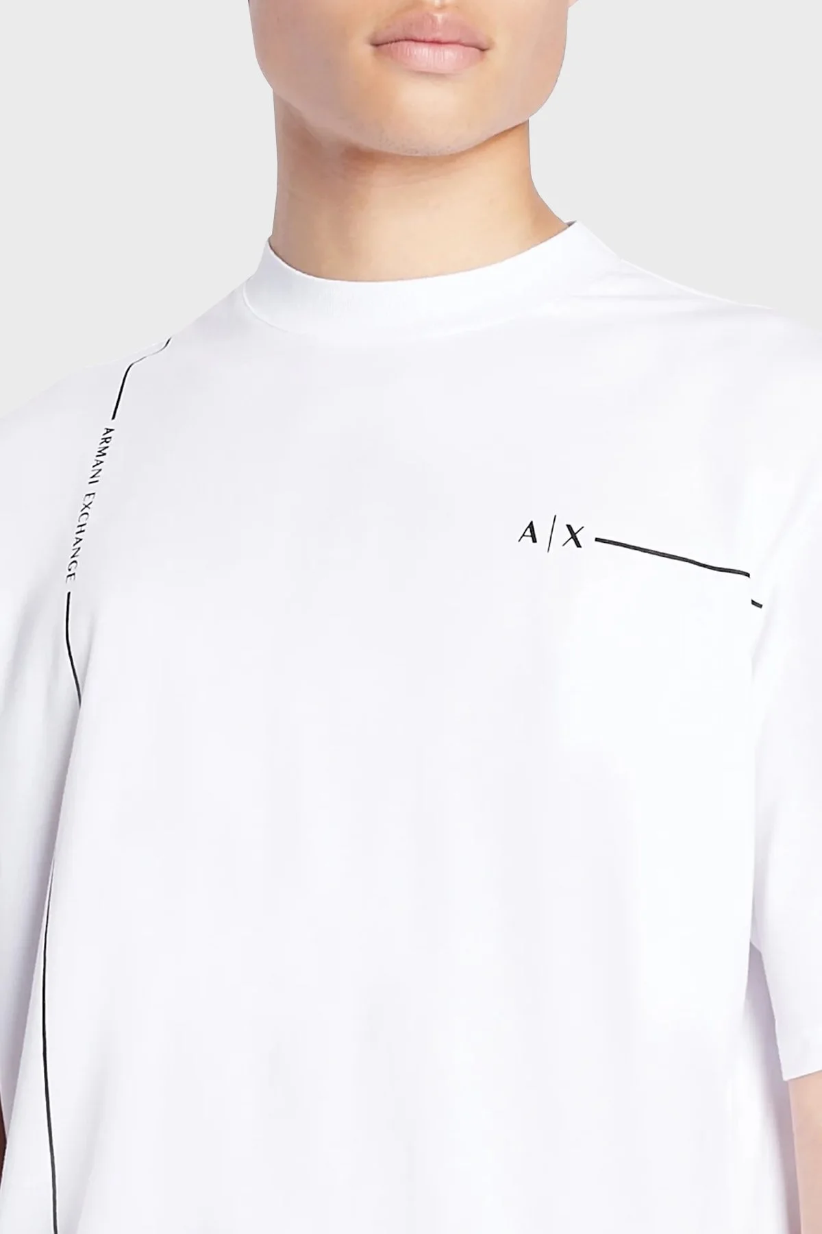 Armani Exchange Pamuklu Relaxed Fit Bisiklet Yaka Erkek T Shirt 3RZMBD ZJCDZ 1100 BEYAZ - 2