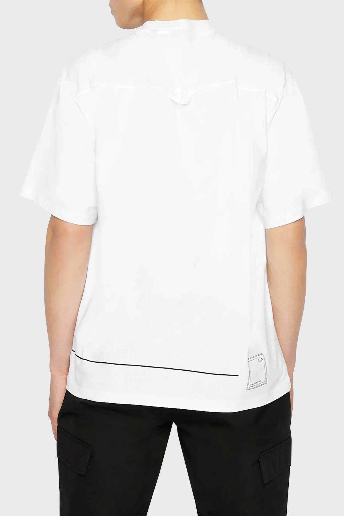 Armani Exchange Pamuklu Relaxed Fit Bisiklet Yaka Erkek T Shirt 3RZMBD ZJCDZ 1100 BEYAZ - 3