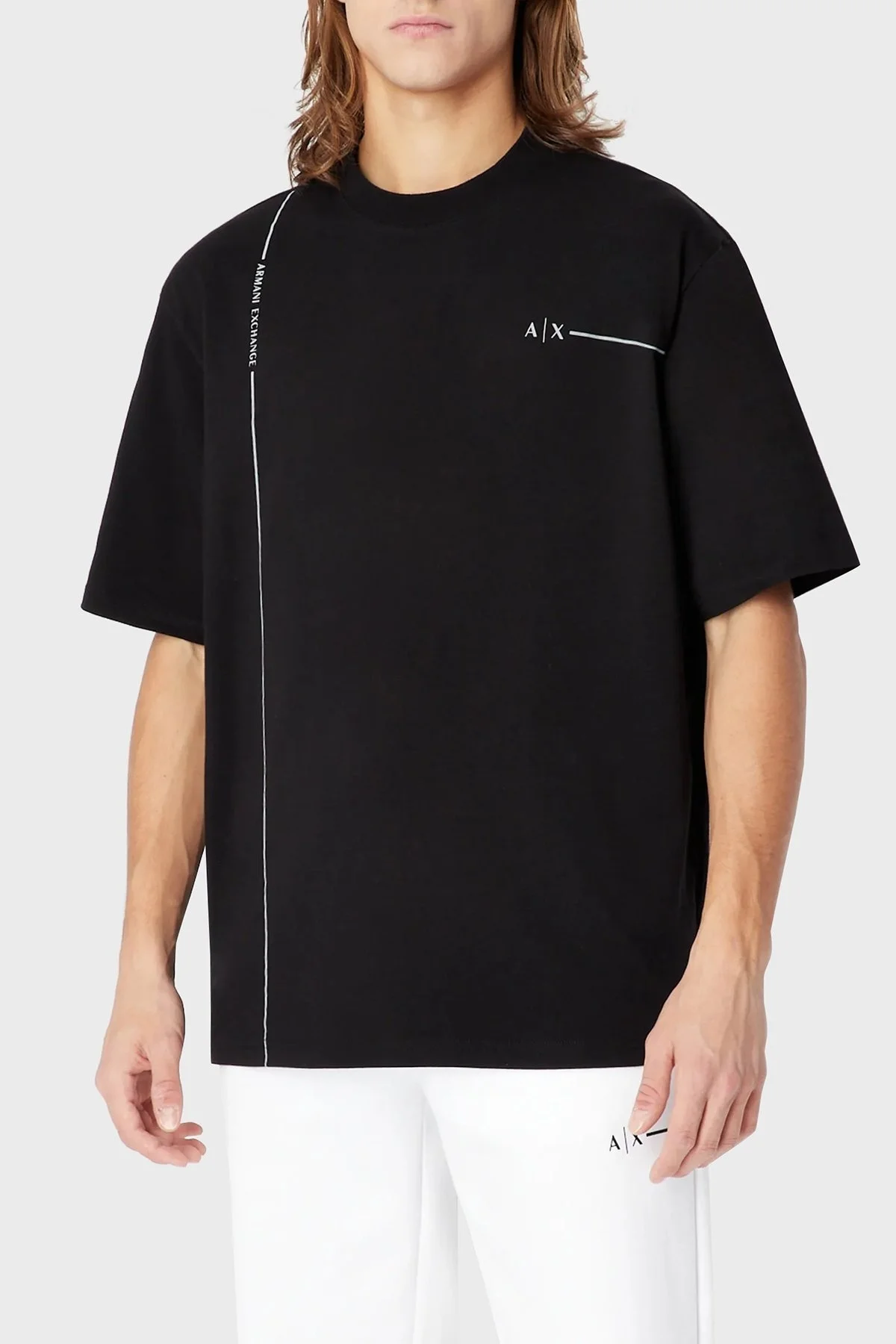 Armani Exchange Pamuklu Relaxed Fit Bisiklet Yaka Erkek T Shirt 3RZMBD ZJCDZ 1200 SİYAH - 1