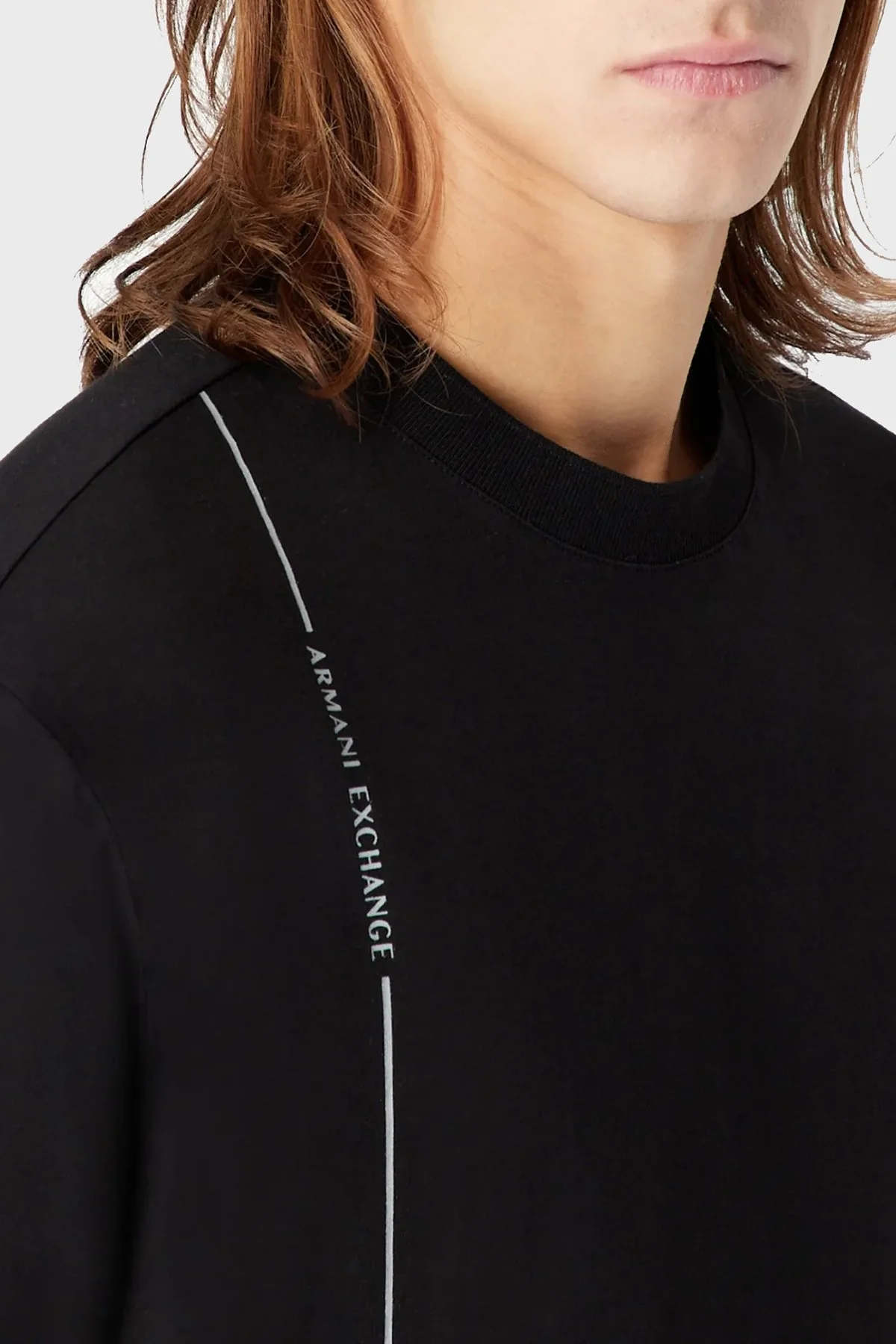 Armani Exchange Pamuklu Relaxed Fit Bisiklet Yaka Erkek T Shirt 3RZMBD ZJCDZ 1200 SİYAH - 4