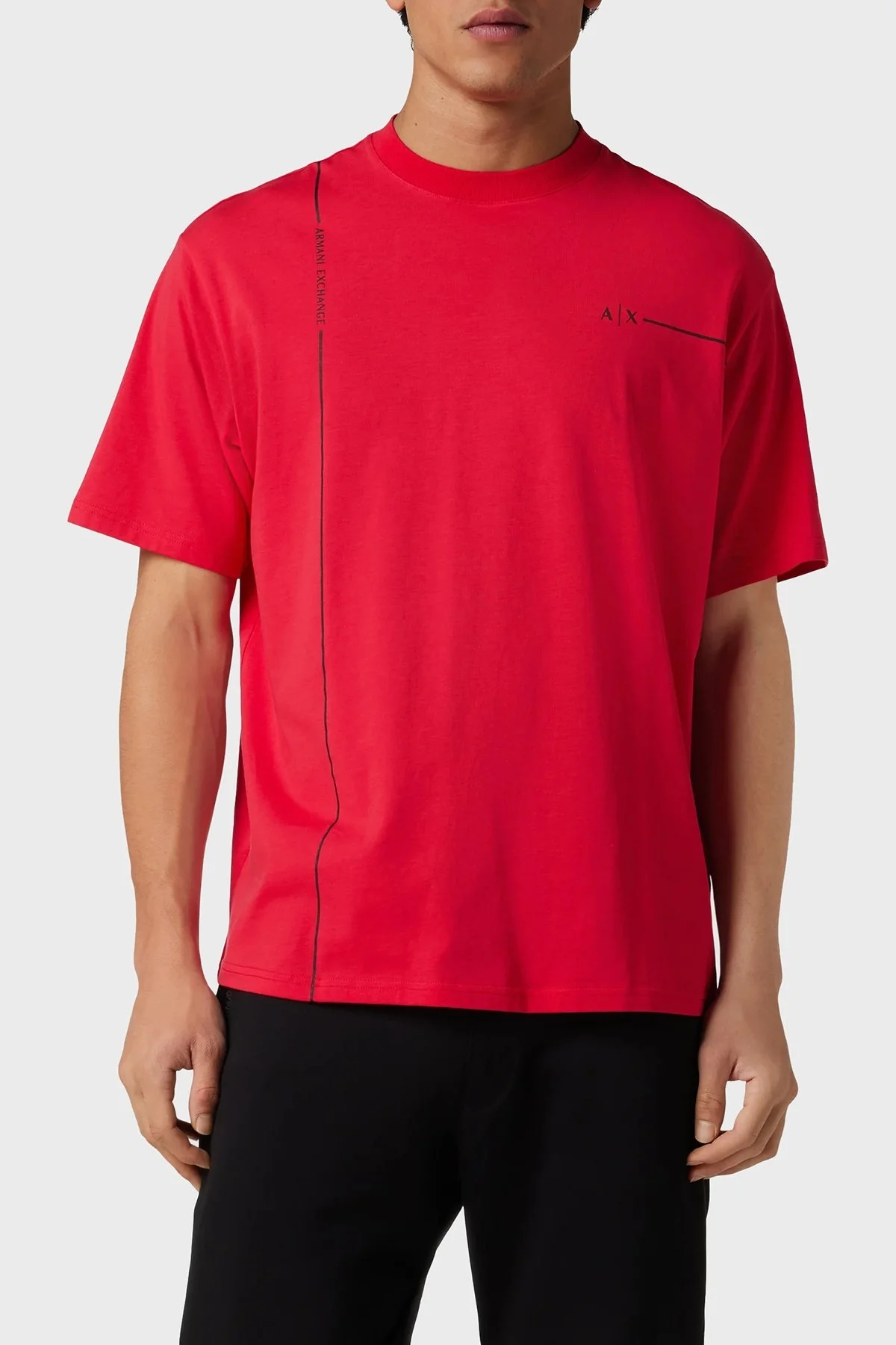 Armani Exchange Pamuklu Relaxed Fit Bisiklet Yaka Erkek T Shirt 3RZMBD ZJCDZ 14AQ KIRMIZI - 1