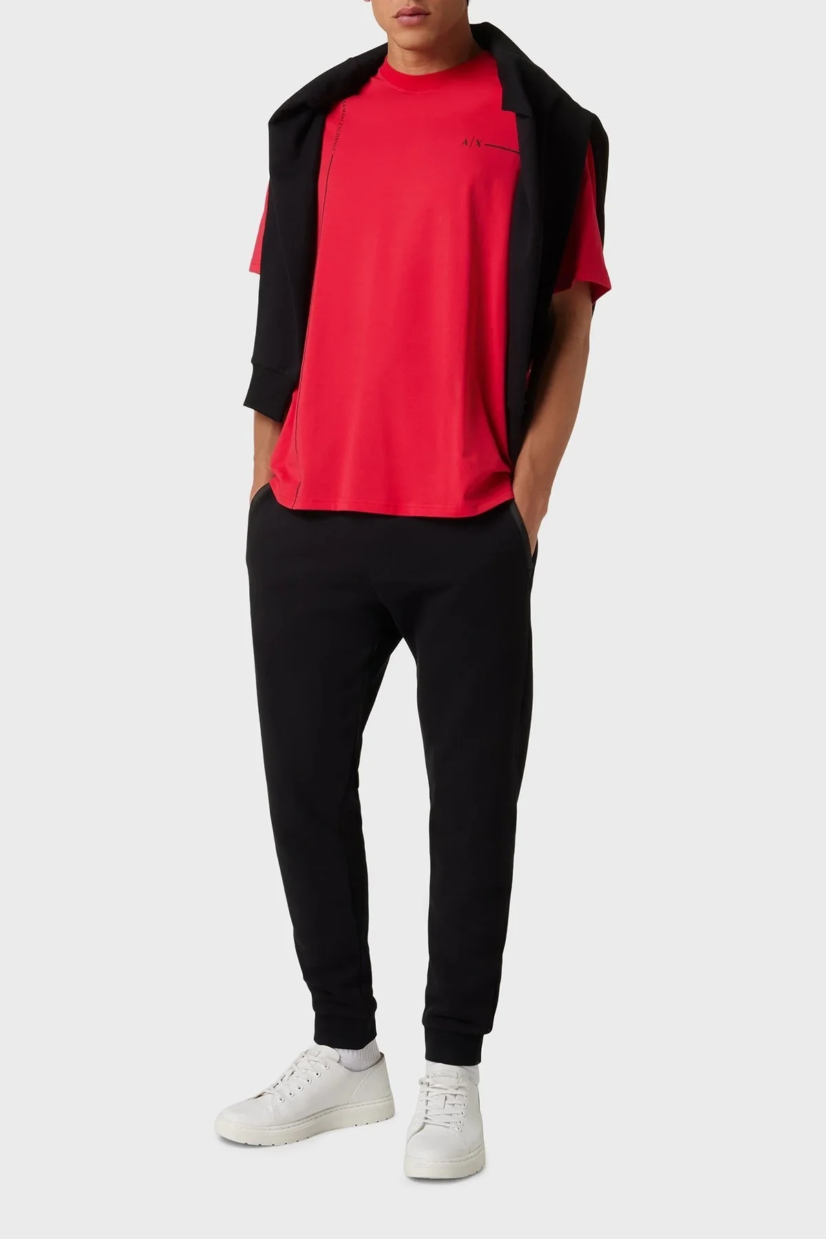 Armani Exchange Pamuklu Relaxed Fit Bisiklet Yaka Erkek T Shirt 3RZMBD ZJCDZ 14AQ KIRMIZI - 4