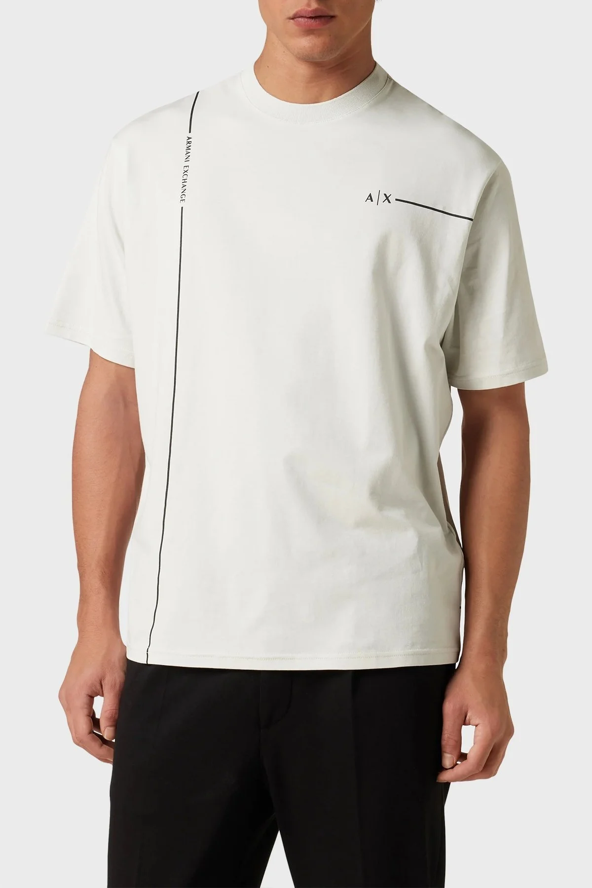 Armani Exchange Pamuklu Relaxed Fit Bisiklet Yaka Erkek T Shirt 3RZMBD ZJCDZ 1942 TAŞ - 1