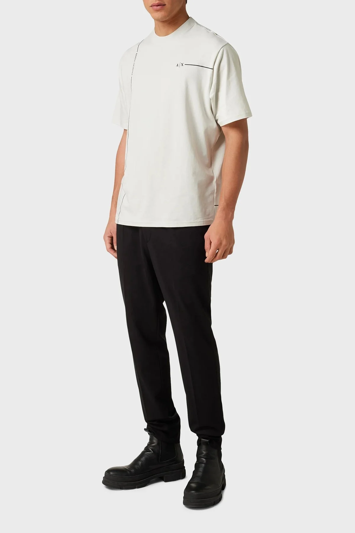 Armani Exchange Pamuklu Relaxed Fit Bisiklet Yaka Erkek T Shirt 3RZMBD ZJCDZ 1942 TAŞ - 3