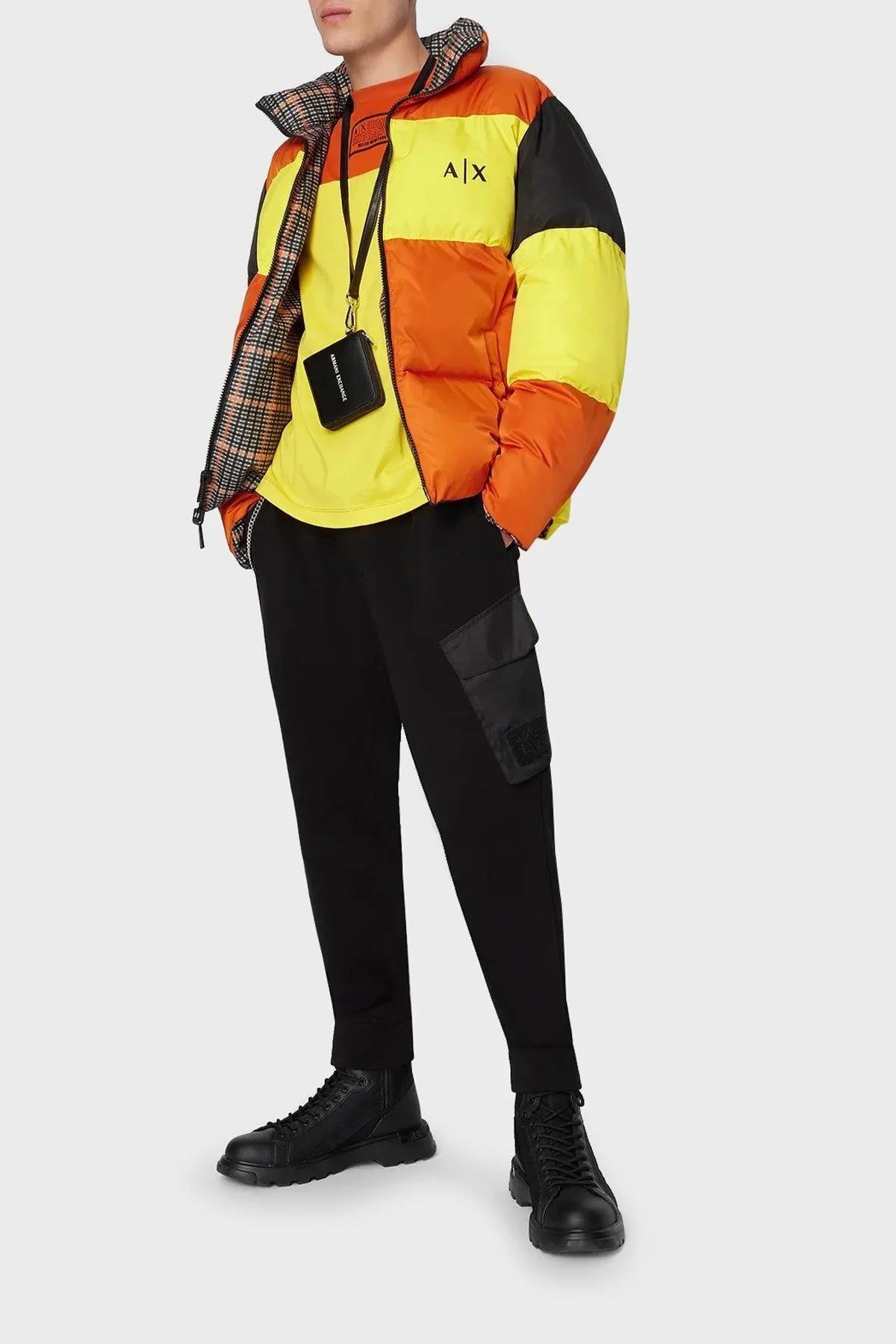 Armani Exchange Pamuklu Relaxed Fit Bisiklet Yaka Erkek T Shirt 6RZMHL ZJDHZ 6482 TURUNCU-SARI - 3