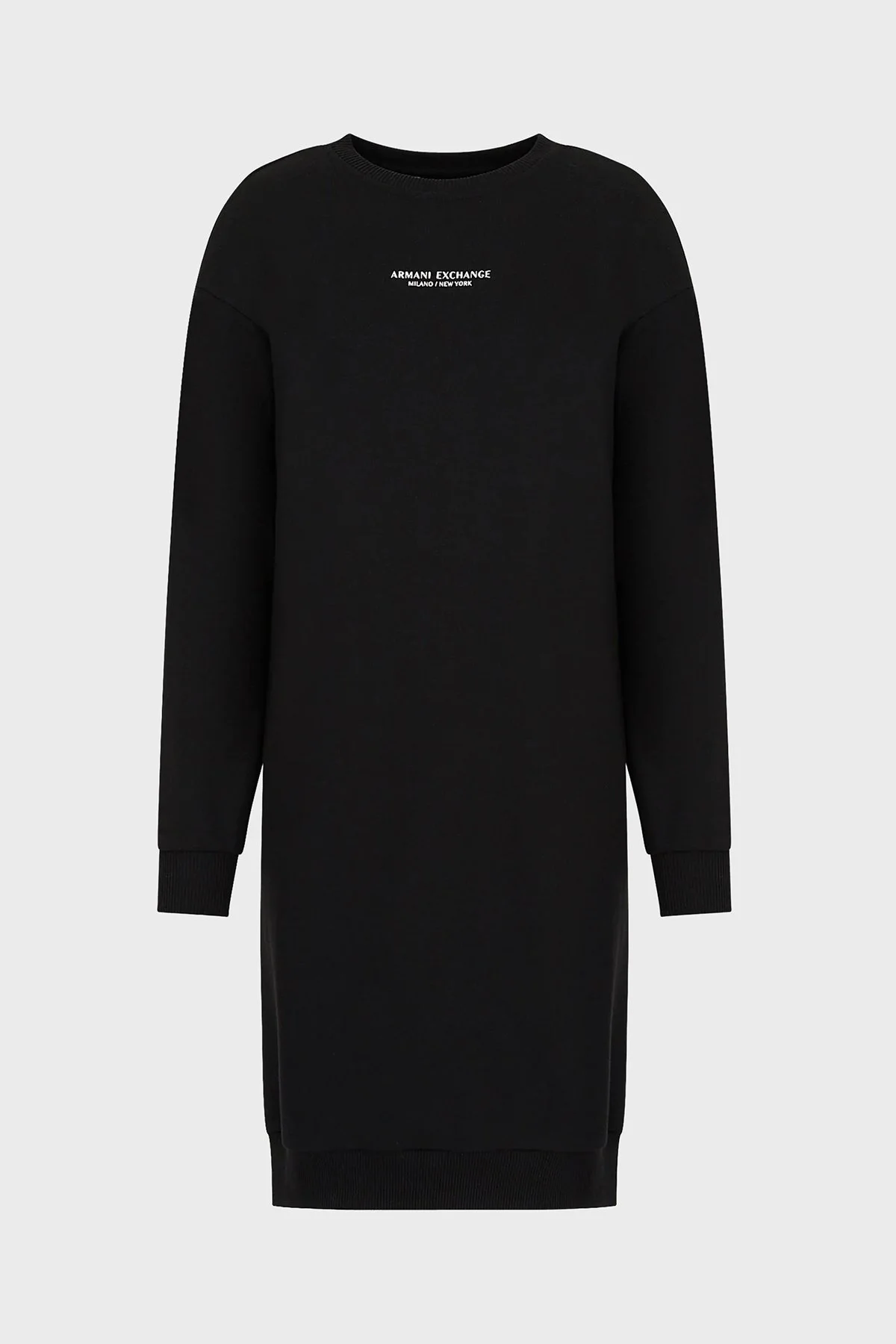Armani Exchange Pamuklu Relaxed Fit Bisiklet Yaka Sweat Bayan Elbise 8NYA88 YJE5Z 1200 SİYAH - 4